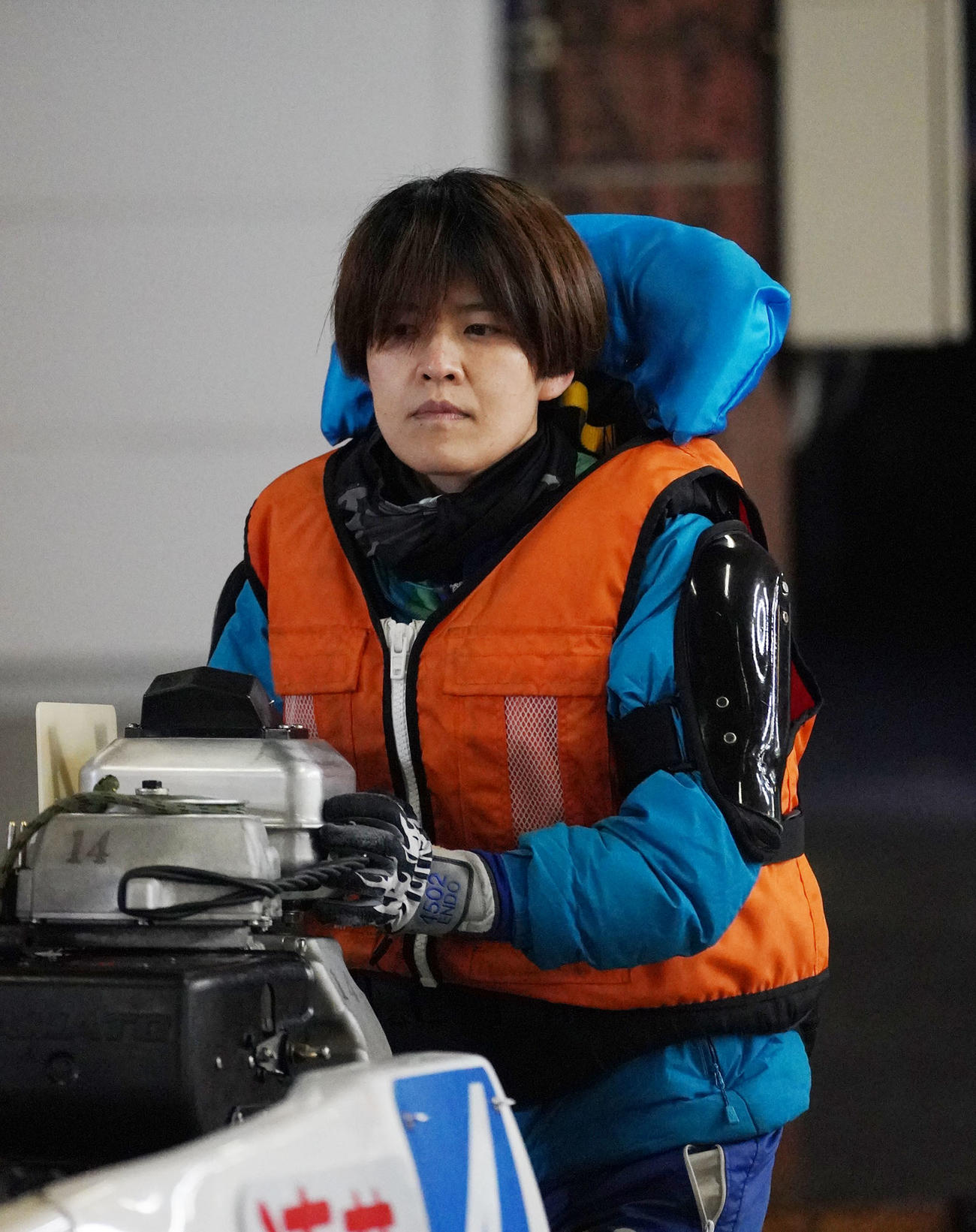 優勝戦4枠を得た遠藤エミ（2021年1月12日撮影）