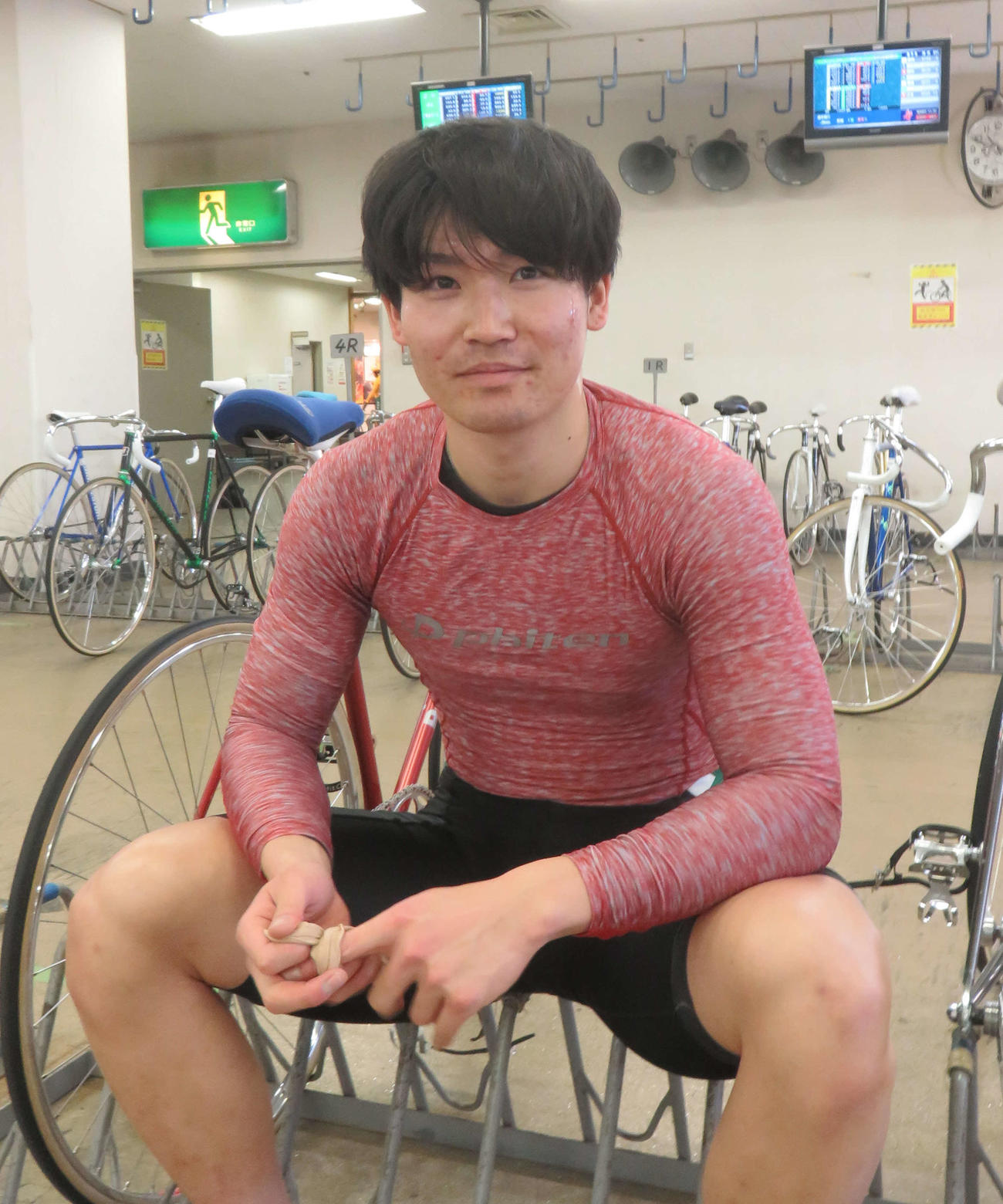 スノーボード効果？　を発揮したい石井洋輝（撮影・栗田文人）