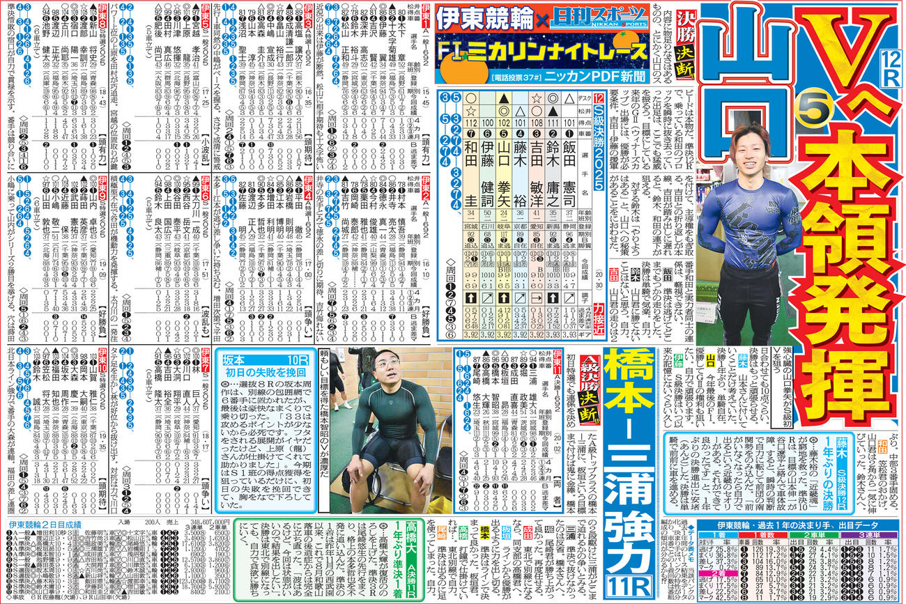 車券作戦に役立つ情報を無料で先取りできる伊東競輪「ニッカンPDF新聞」の一例