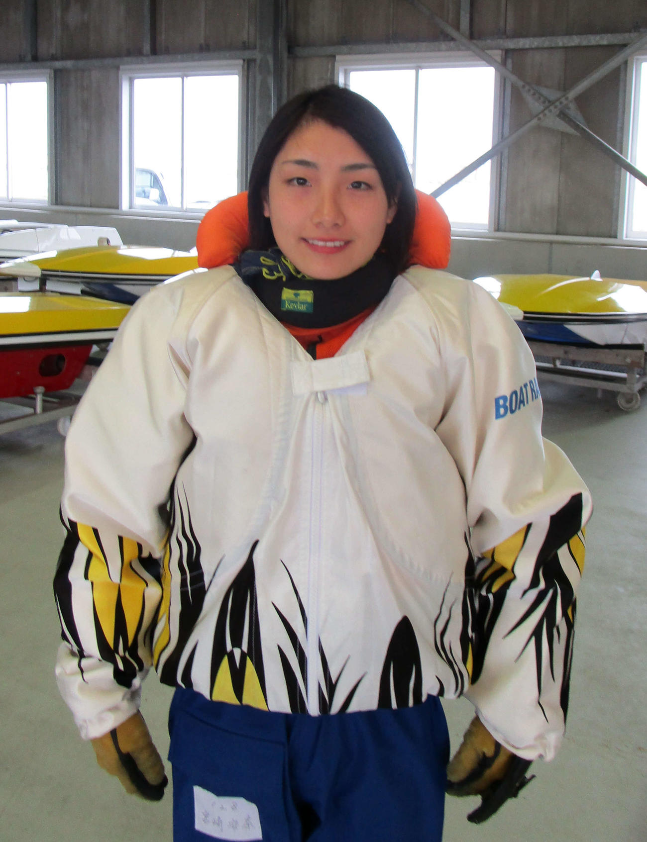 バスケットからボートレーサーに転向した宮崎安奈（撮影・安井雅彦）