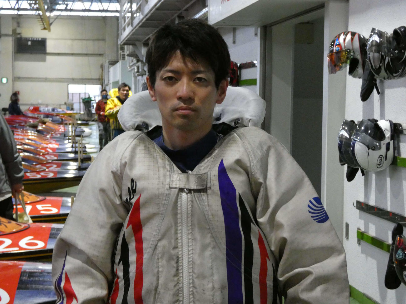 島村隆幸が優勝戦1枠をゲット。49号機はパワー抜群。イン速攻といく（撮影・前原一樹）