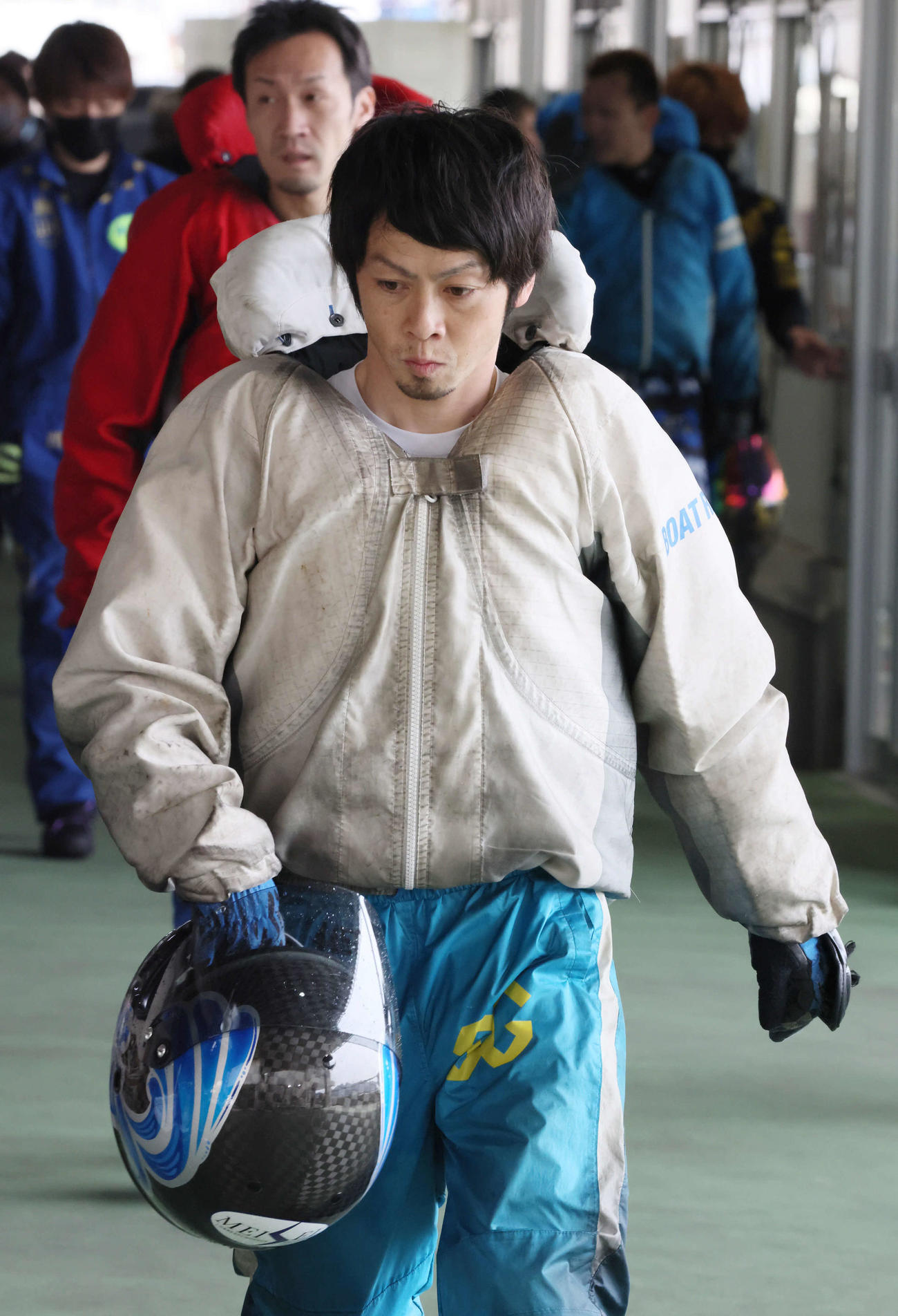 宮島ダイヤモンドカップ5日目　1R 2着1番　片岡雅裕（撮影・加藤孝規）