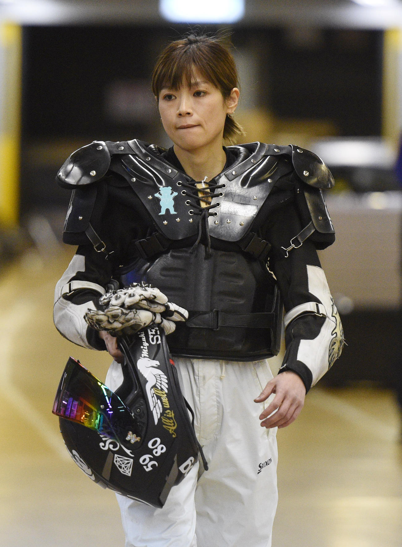 優勝戦に向かう岡谷美由紀（撮影・柴田隆二）