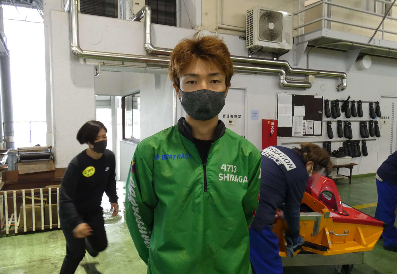 初日、連勝となった白神優。63号機の感触も上々。どこまで白星を積み上げるか（撮影・前原一樹）