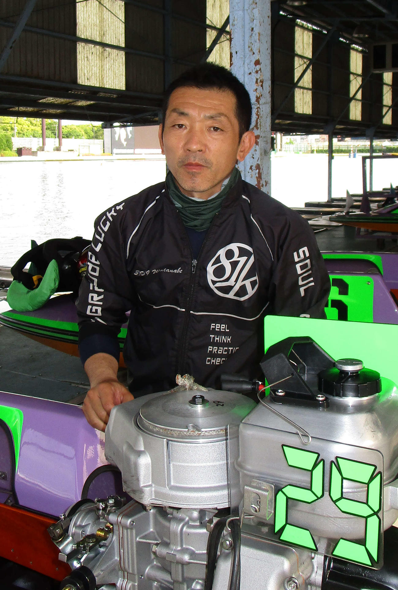 予選トップ通過を狙う渡辺真至（撮影・安井雅彦）