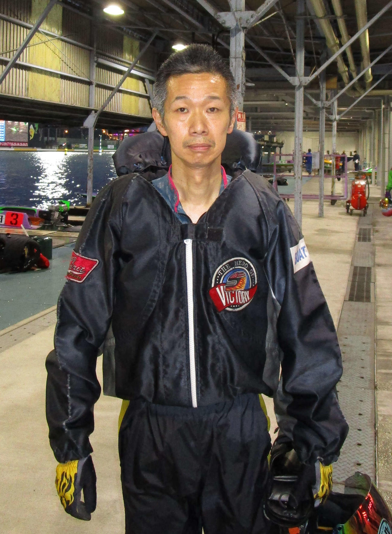 準優9Rを2コースから差し切り、優出を決めた飯島昌弘（撮影・安井雅彦）