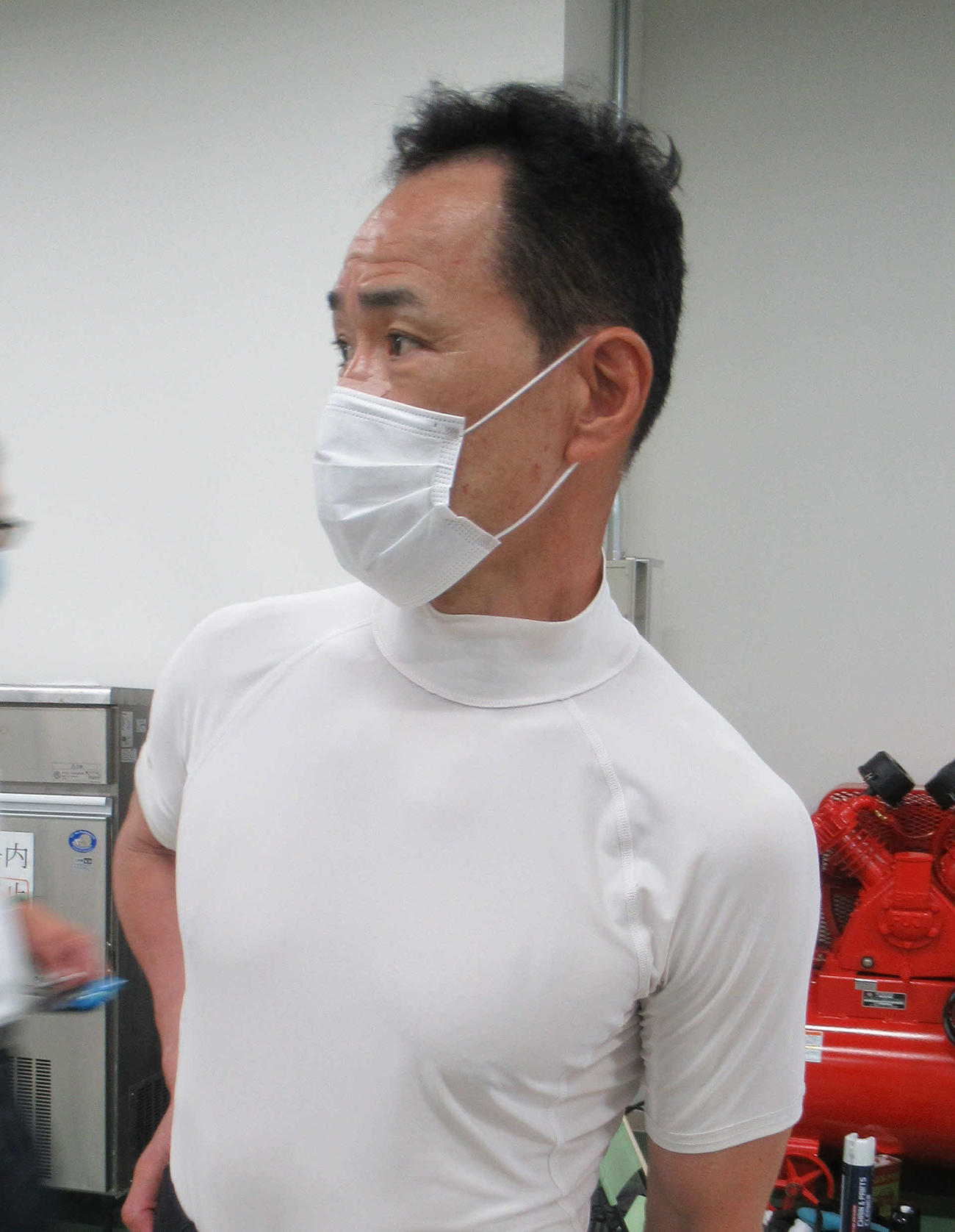 大ベテランの榎田浩二をもってしても、久々の地元戦は緊張するようだ（撮影・岡田晋）