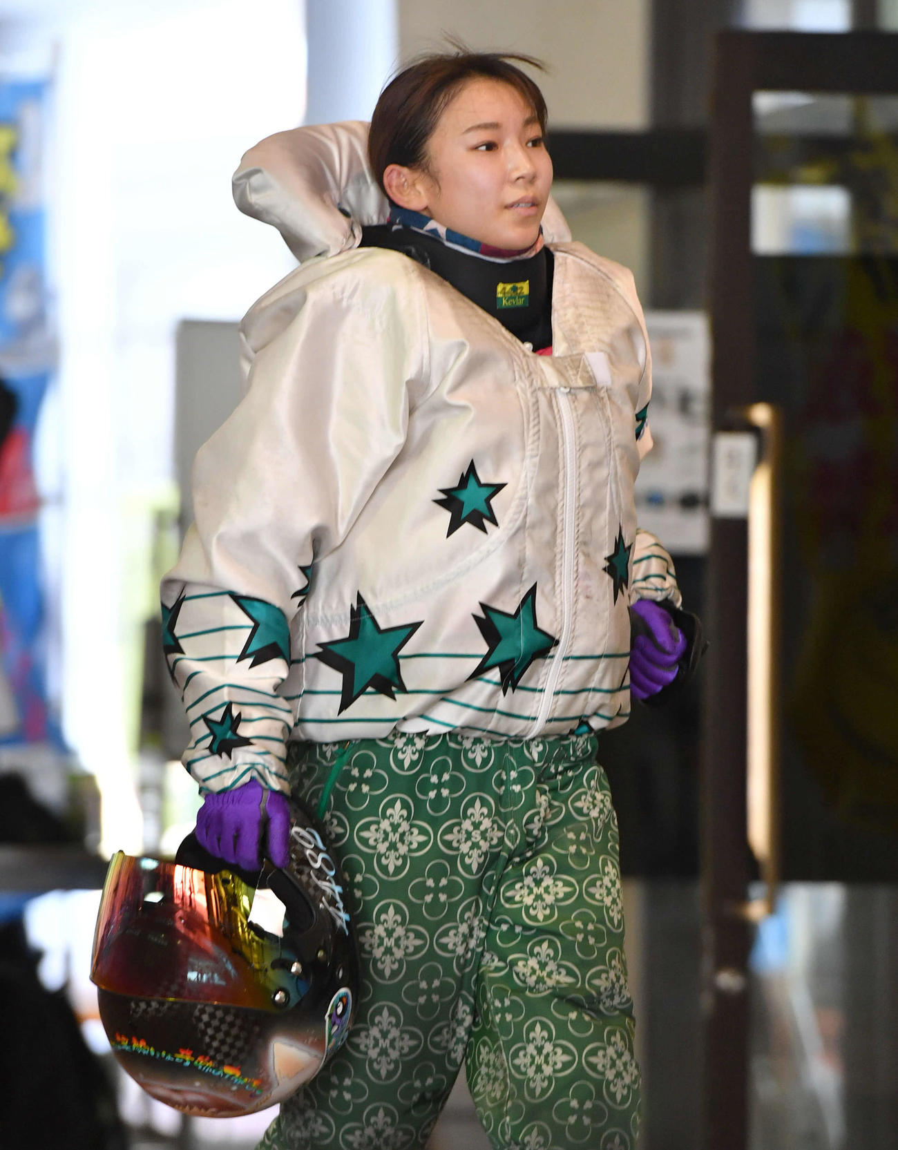 SGオーシャンカップ初日　1R、1着の守屋美穂（撮影・岩下翔太）