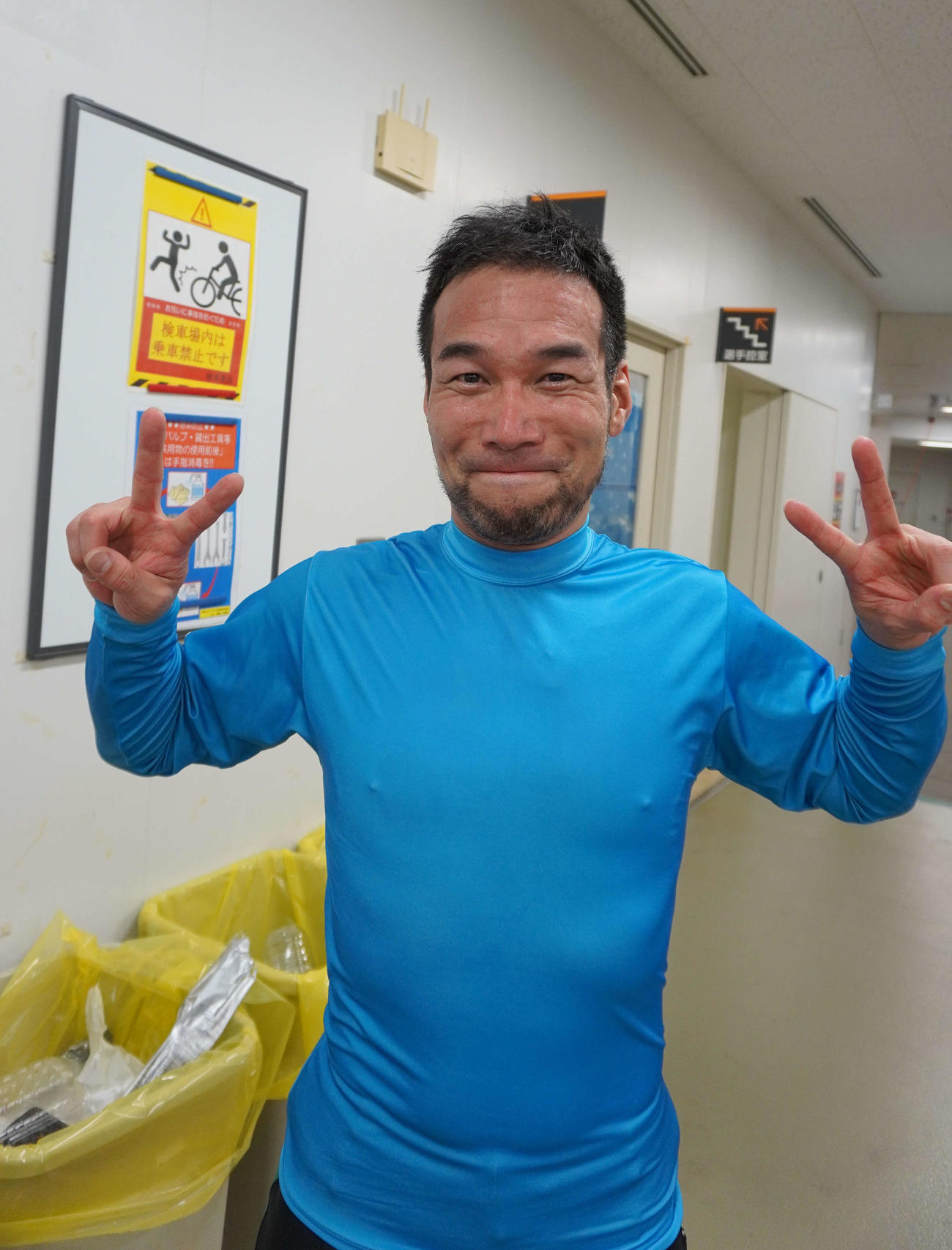 初日は地元で1着を決め、ますますでかい顔ができる宇根秀俊（撮影・秋山正則）