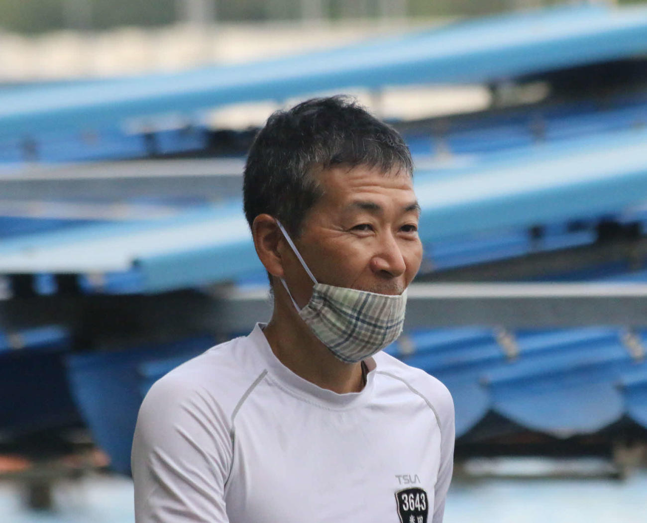 マスターズリーグ第4戦マンスリーBOATRACE杯　今回も好調の21号機を引いた米田隆弘は、スタート特訓前から表情も緩んでいた