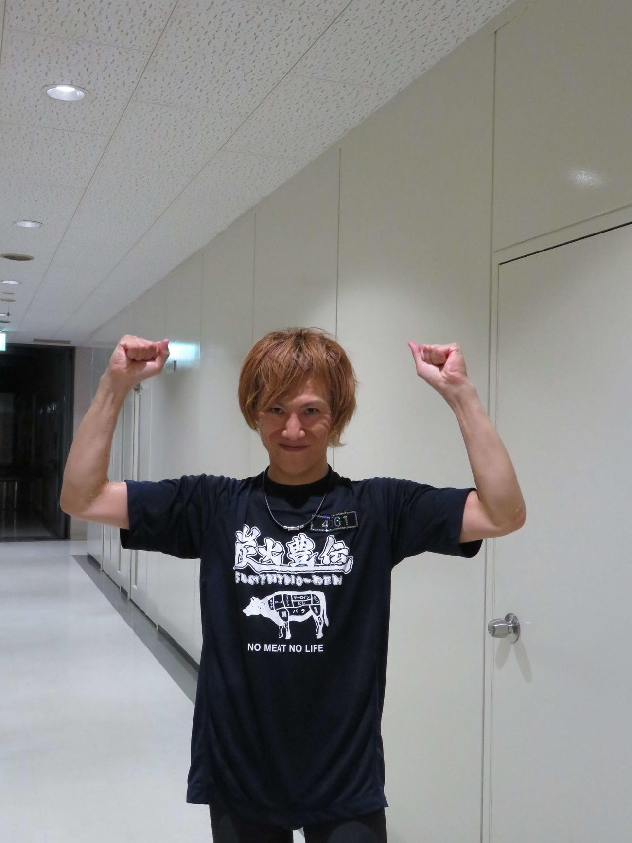 連勝ゴールを喜ぶ黒柳浩孝（撮影・湯田坂賢一）