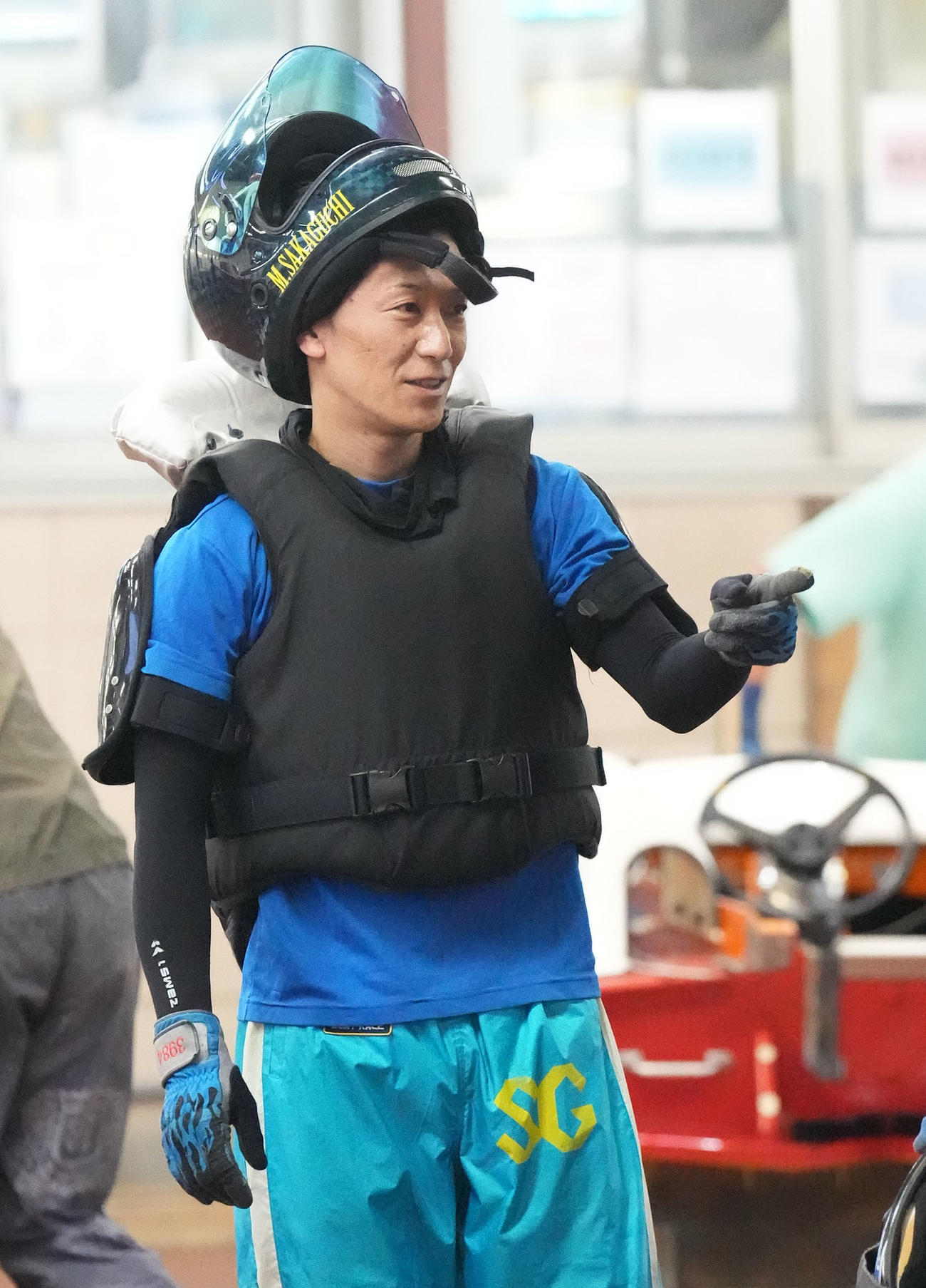 坂口周が得意の蒲郡水面で躍動する（撮影・森本幸一）