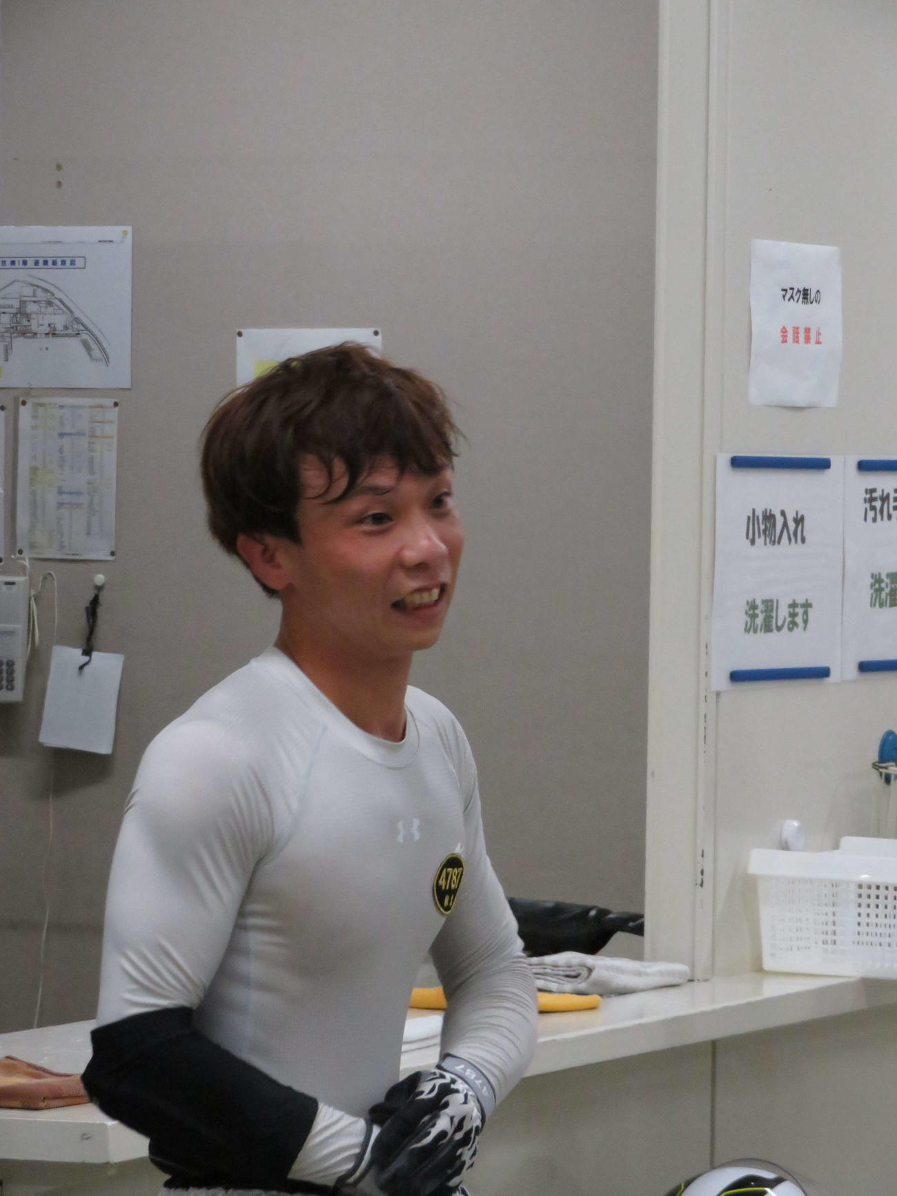 直線系統に自信を持つ椎名豊（撮影・湯田坂賢一）