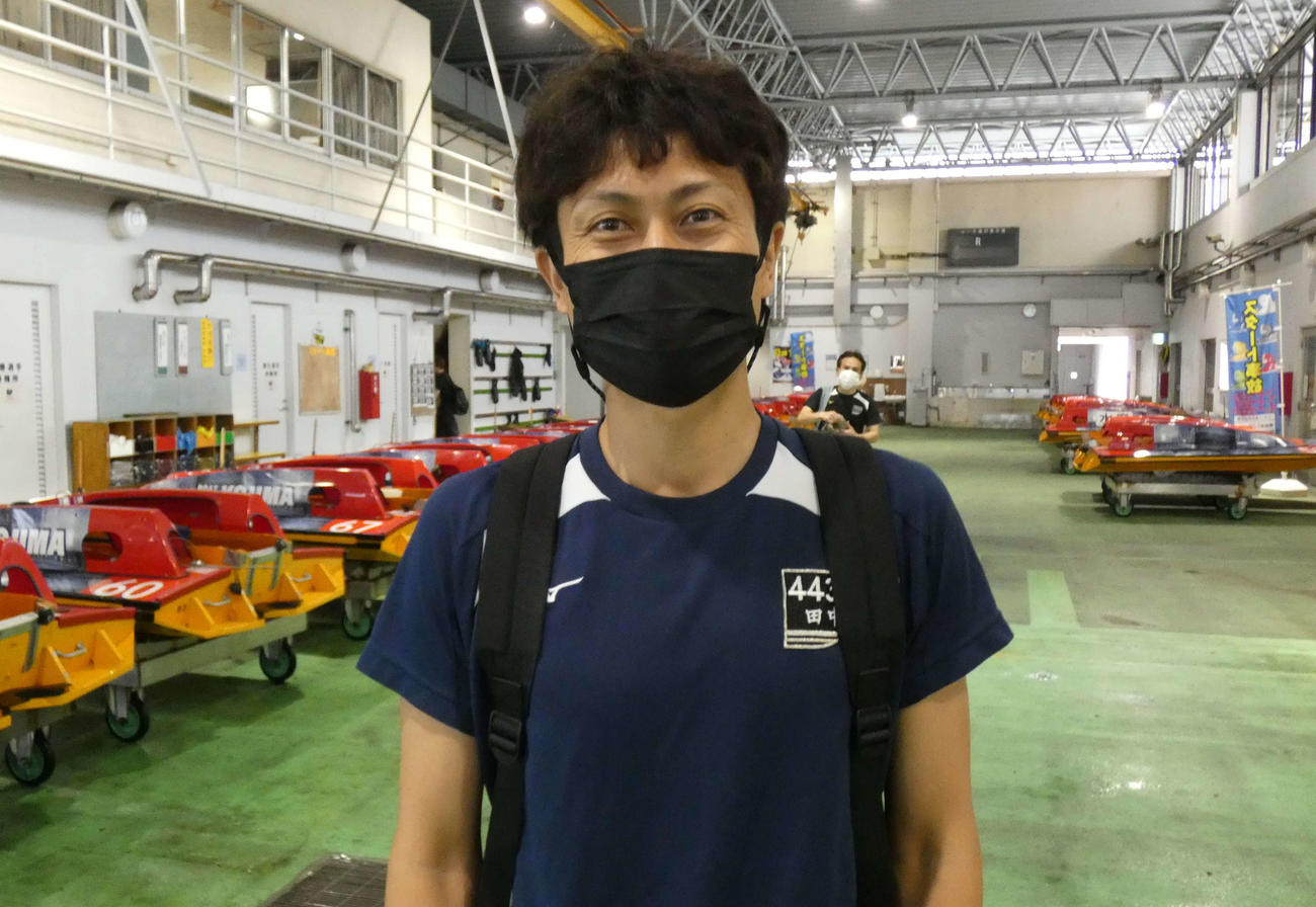 田中辰彦は準優12R1枠に登場する。抜群の足を操りあっさり逃げて、優勝戦1号艇をゲットだ（撮影・前原一樹）