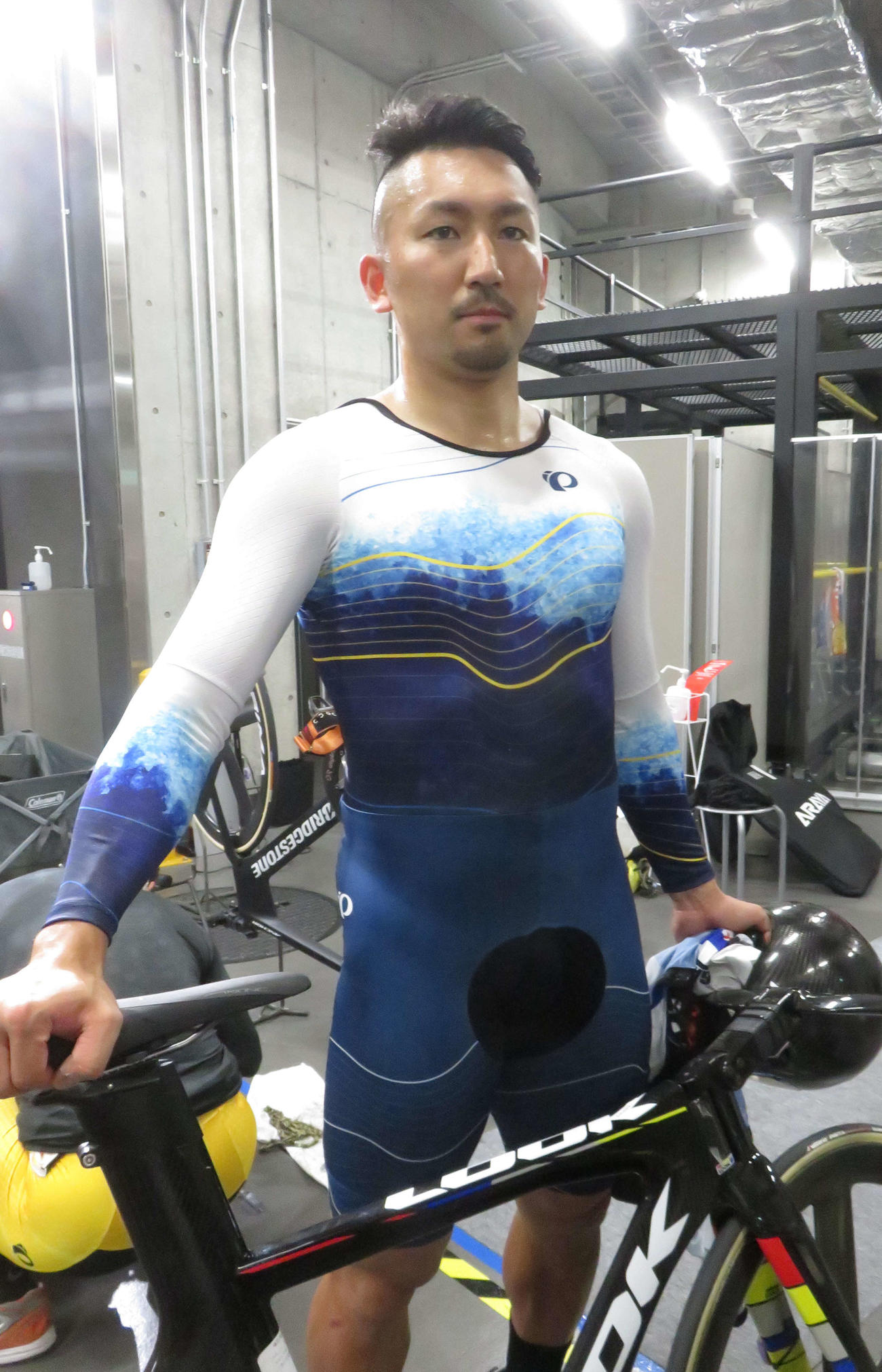 タイム測定で1番時計の10秒024をたたき出した雨谷一樹