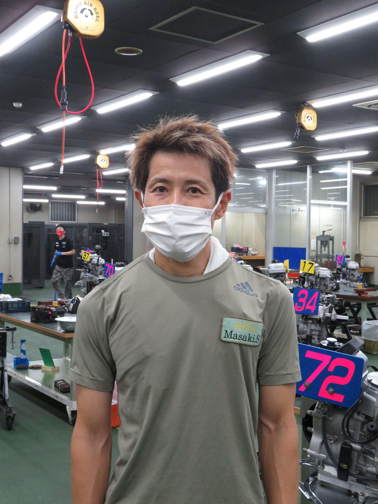 本体整備でパワーアップを狙う杉山正樹