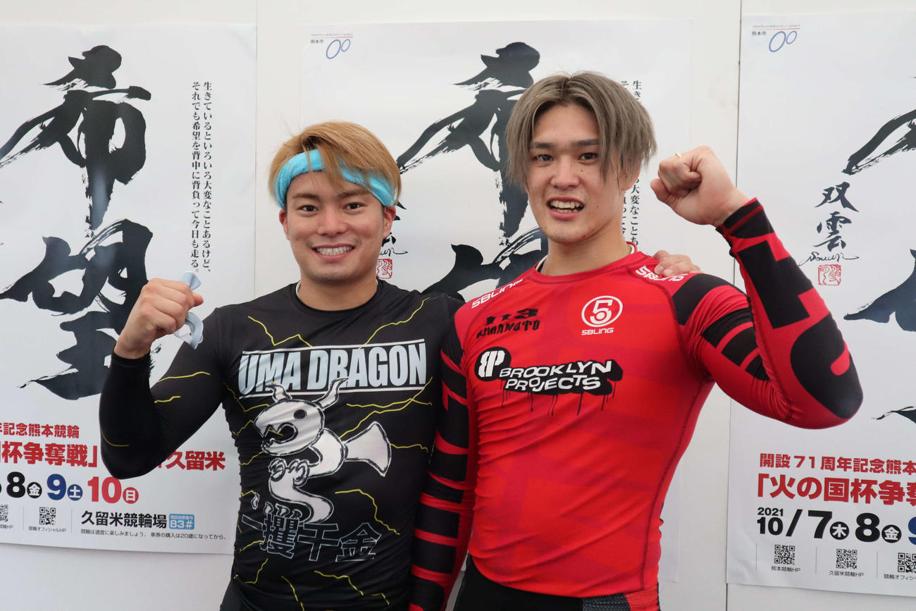 瓜生崇智（左）は嘉永泰斗との決勝進出に笑顔（撮影・音無剛）