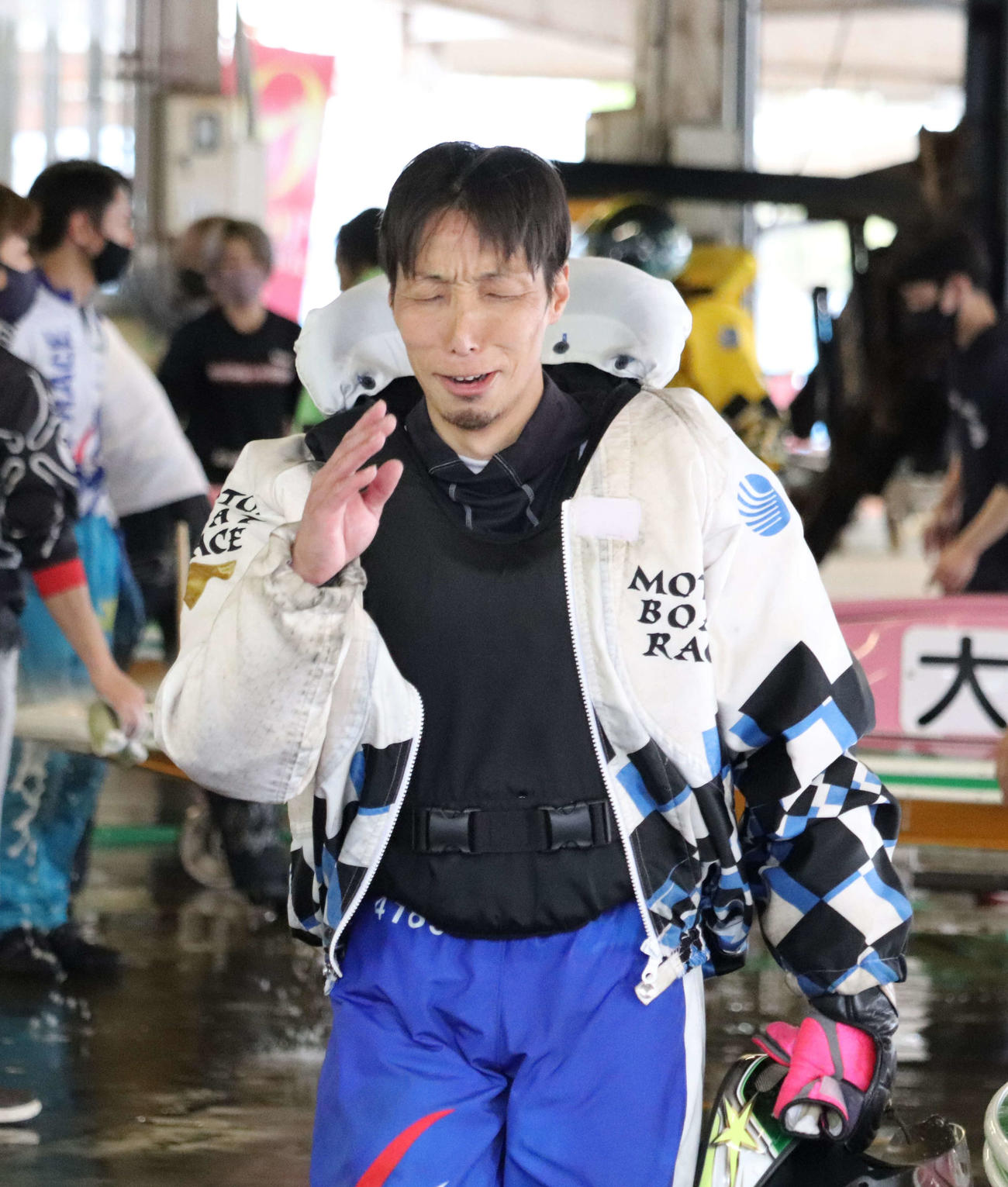 川上剛が準優10Rを逆転勝ち。ピットに引き揚げて安堵（あんど）した