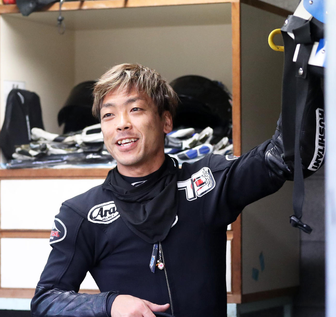 連勝に笑顔の青山周平（撮影・梅根麻紀）