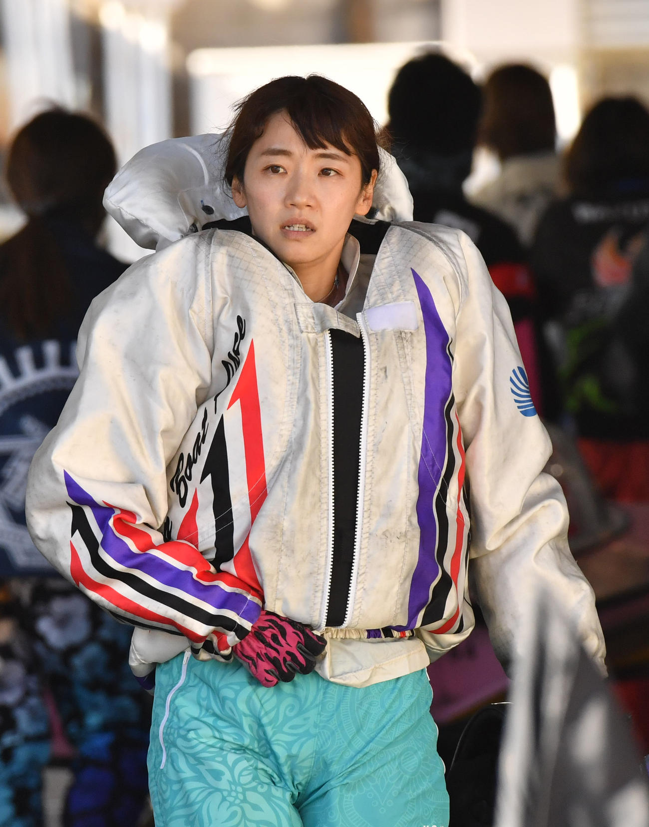 レディースチャレンジカップ3日目、予選1Rで1着の西村美智子（撮影・柴田隆二）