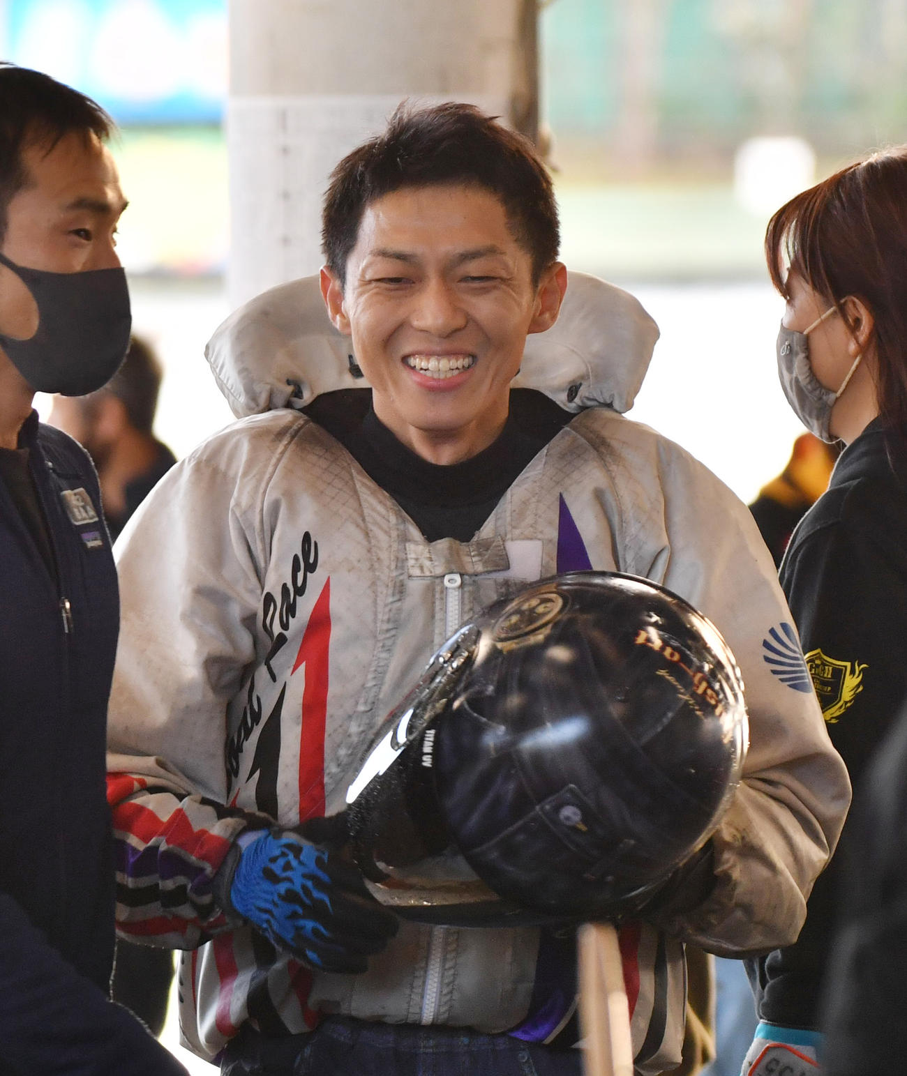 チャレンジカップ5日目、準優勝戦10Rで2着の桐生順平は笑顔を見せる（撮影・柴田隆二）