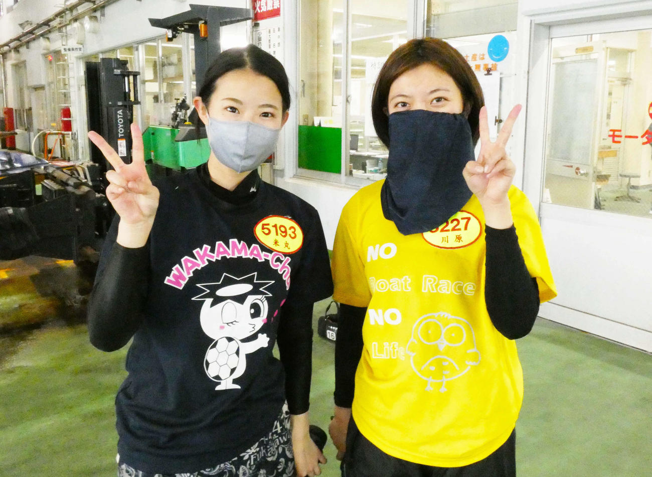 米丸乃絵（左）と川原愛未がデビュー初2着ゲットと大健闘。次は1着を目指す（撮影・前原一樹）
