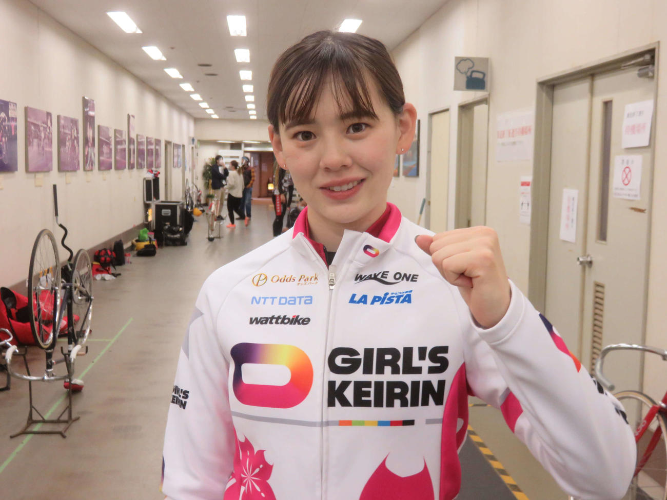 自転車を戻し、ウエートトレを積んできた高木佑真