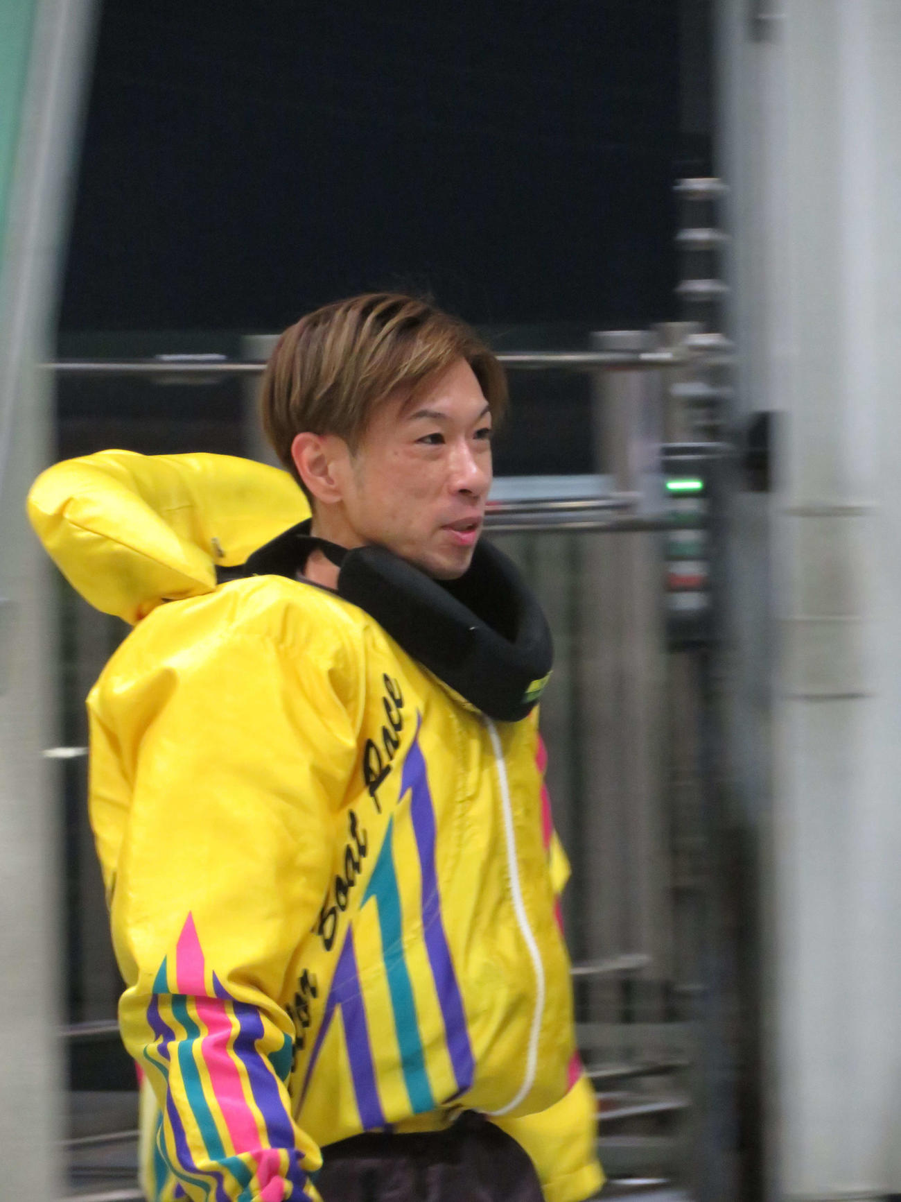 7Rはコンマ02のスタートに肝を冷やした深水慎一郎（撮影・湯田坂賢一）