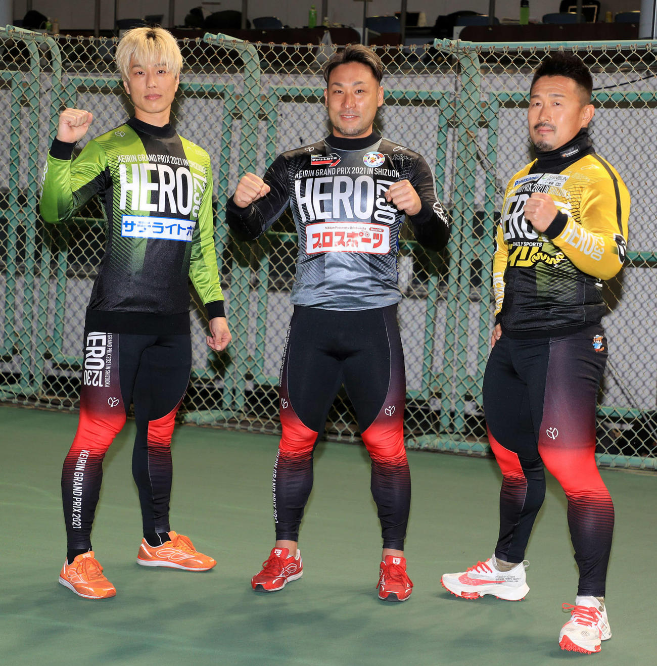KEIRINグランプリに出場する、左から守沢太志、郡司浩平、佐藤慎太郎（撮影・鈴木正人）