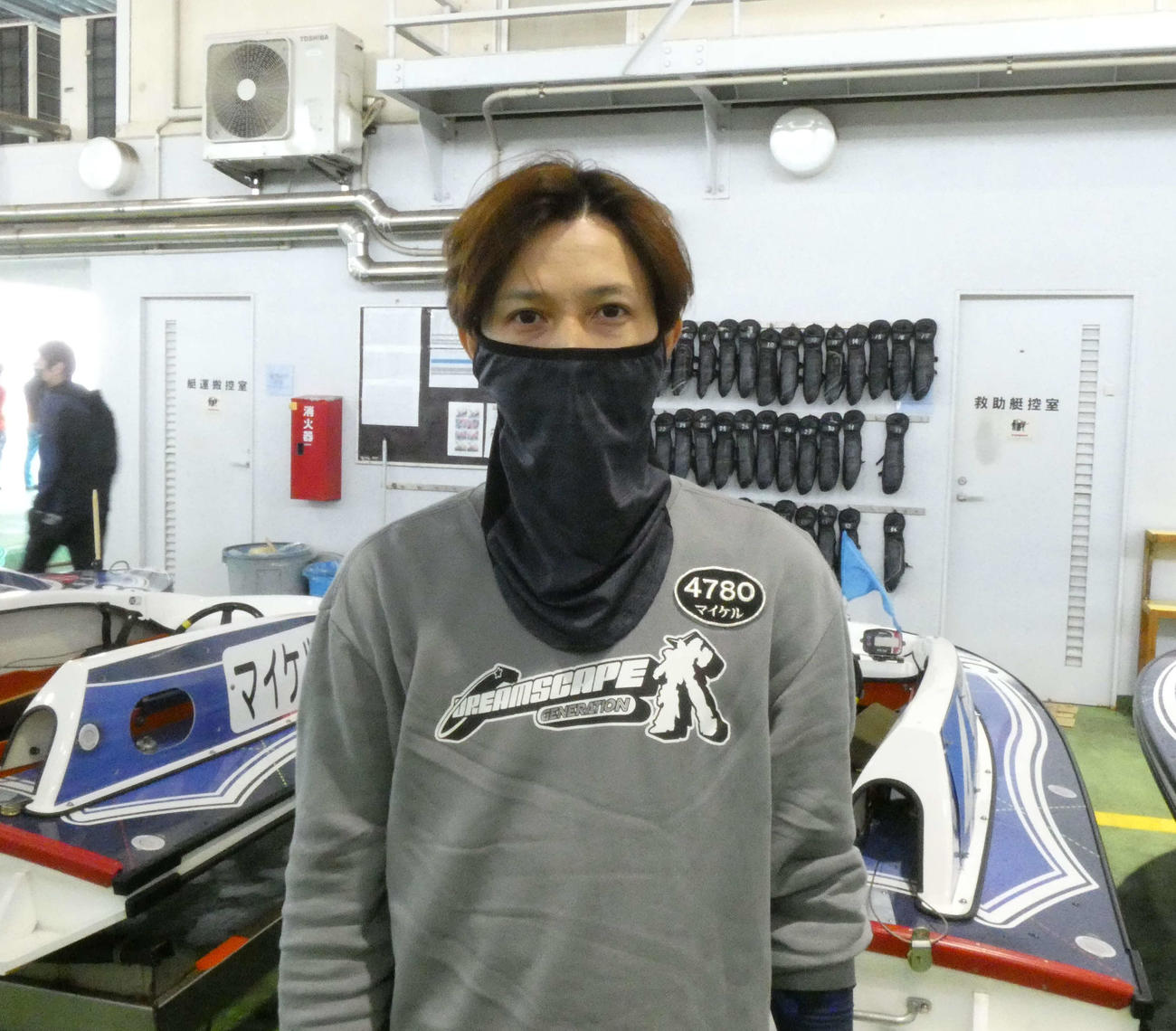 マイケル田代が児島ボートに初参戦（撮影・前原一樹）