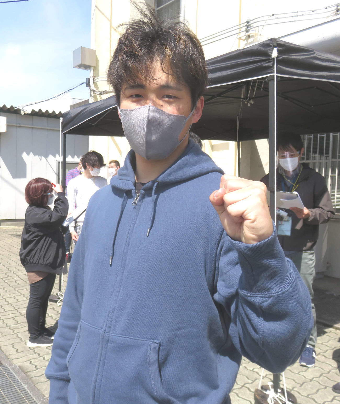 練習の成果を見せたい大石剣士