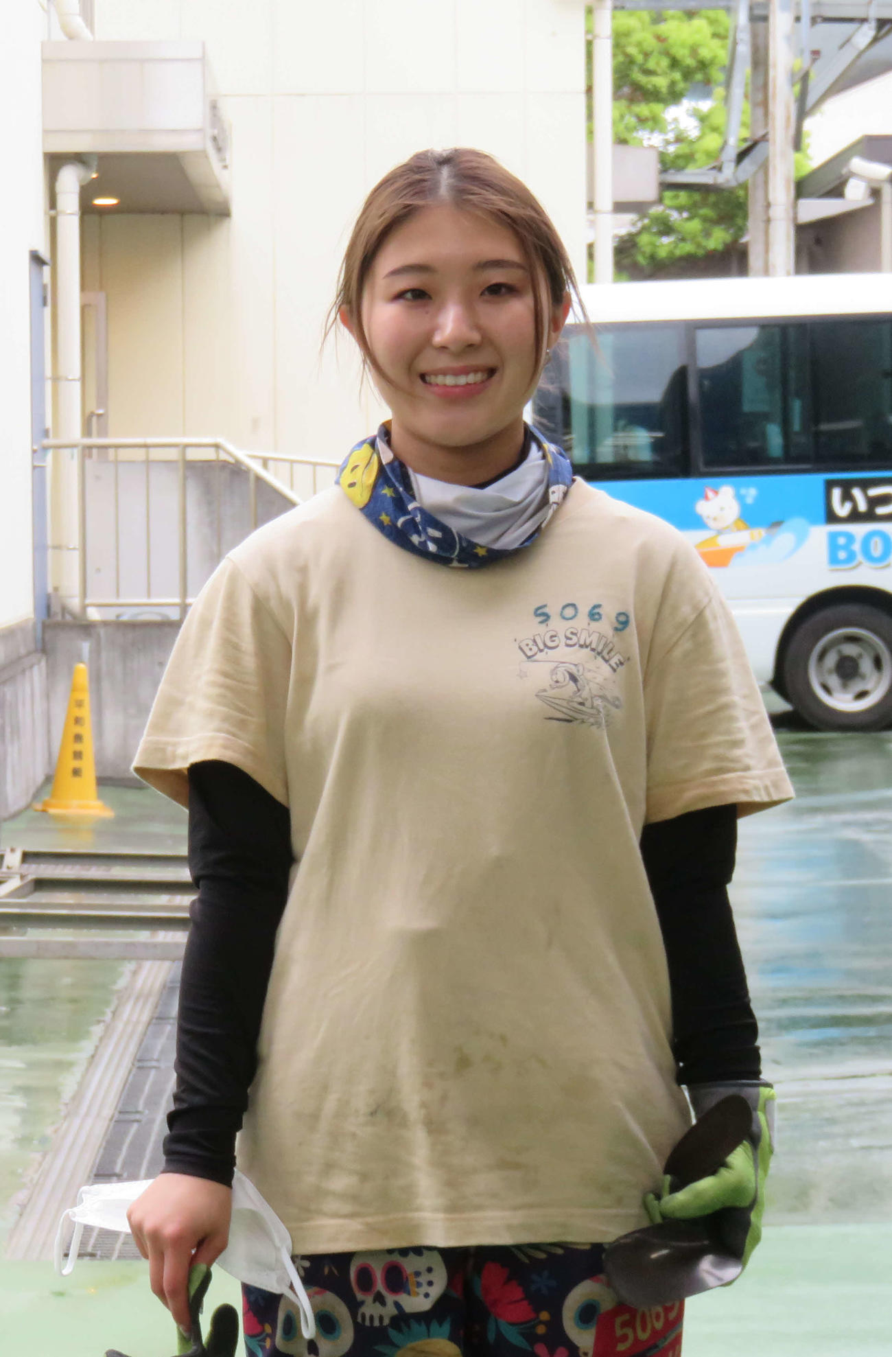 「今節は、引退した父の分まで頑張ります」山崎小葉音は元気良くこたえた