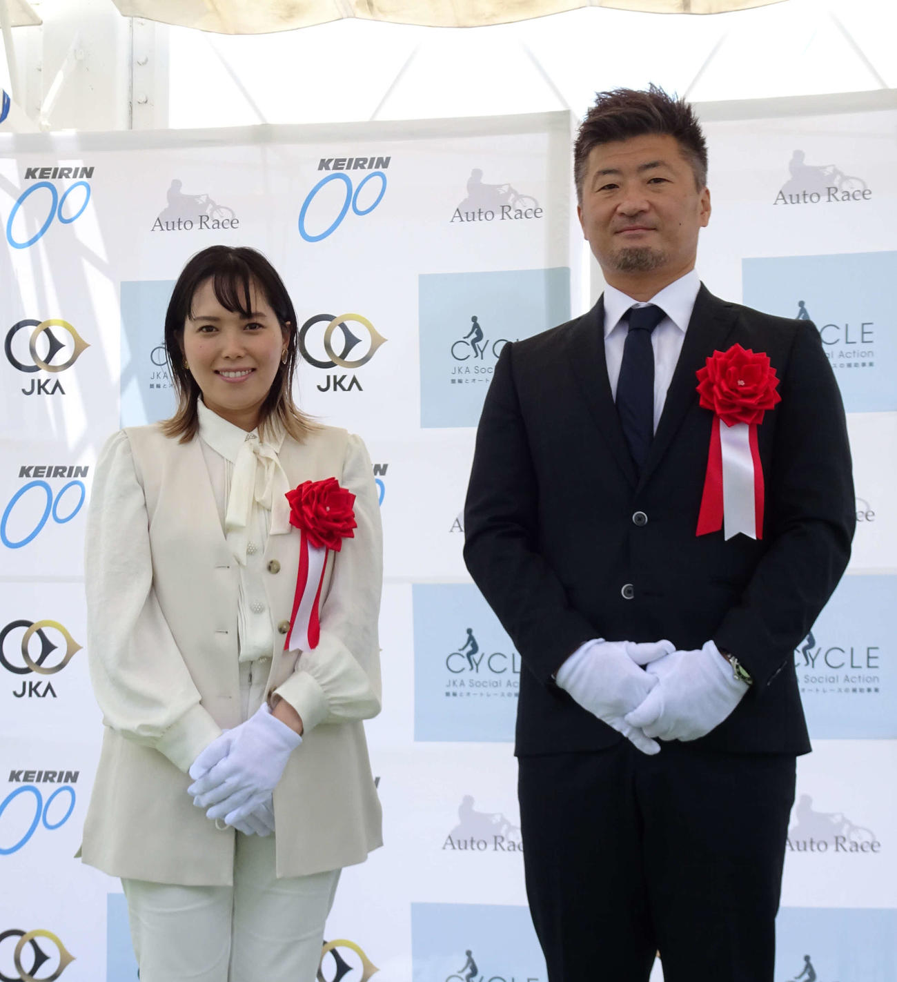 JKA補助事業交付式に出席した山内卓也（右）と佐藤摩弥