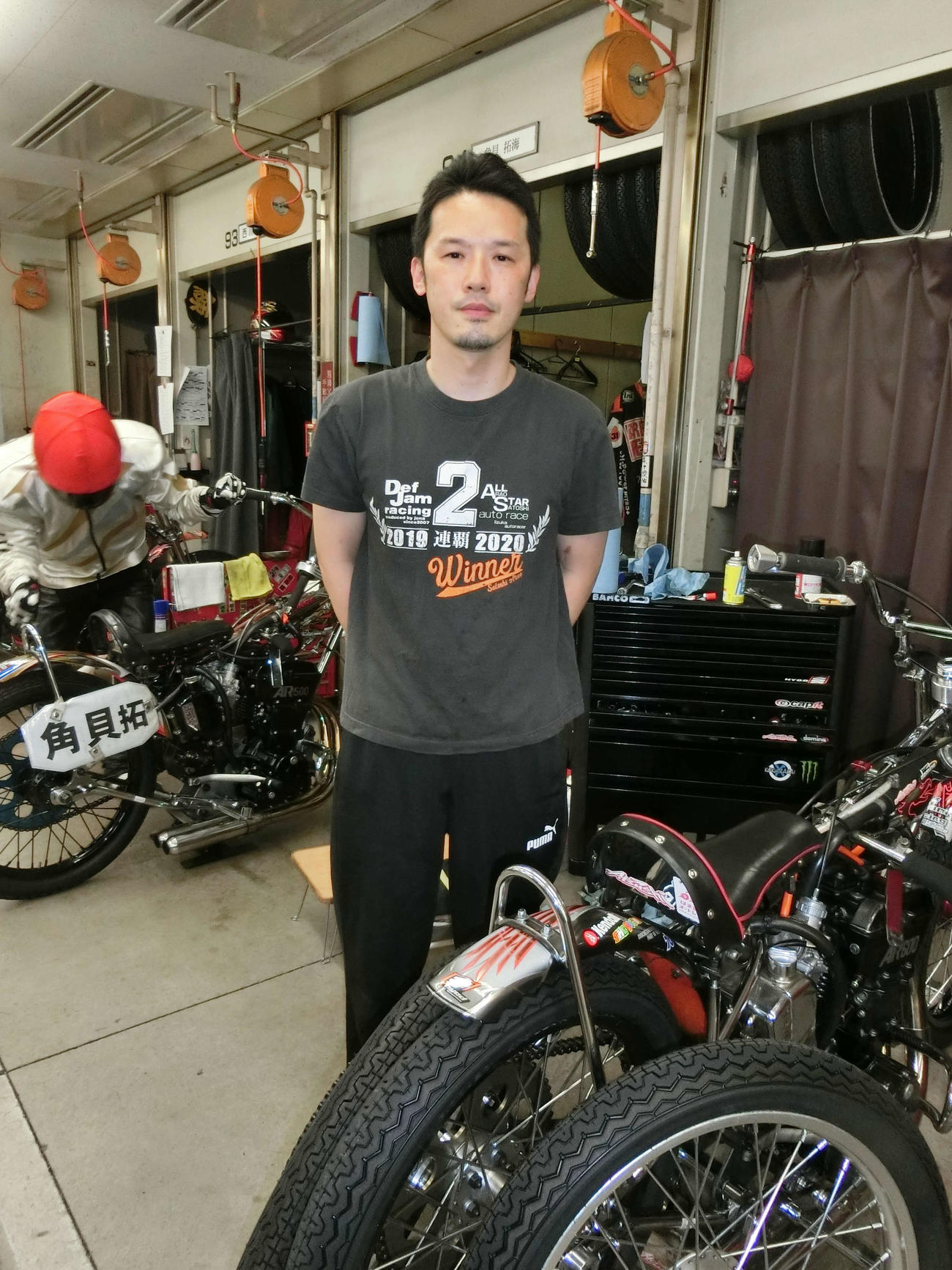 地元の渡辺篤はパーツ交換で機力アップを狙う（撮影・海老原実）