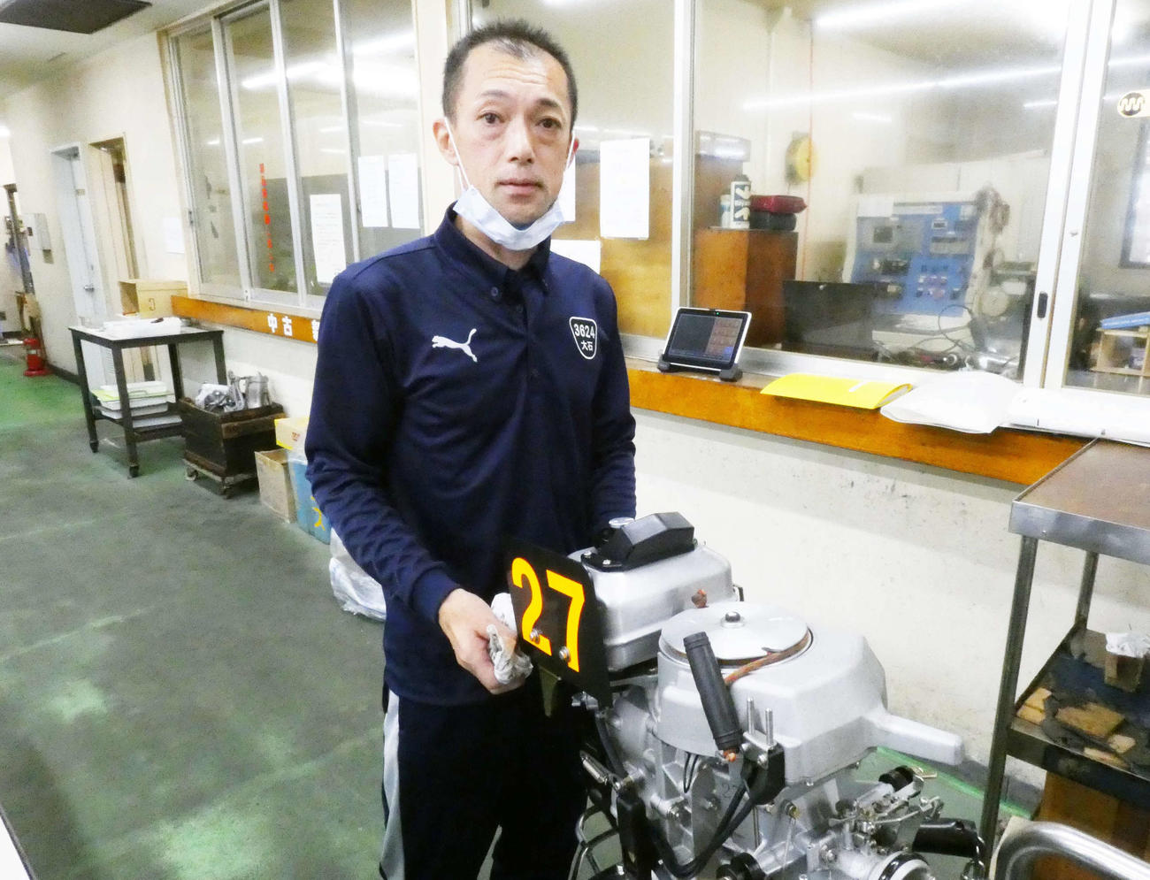 5戦中4勝と絶好調の大石和彦。相棒は節一と言っても過言ではない27号機（撮影・前原一樹）