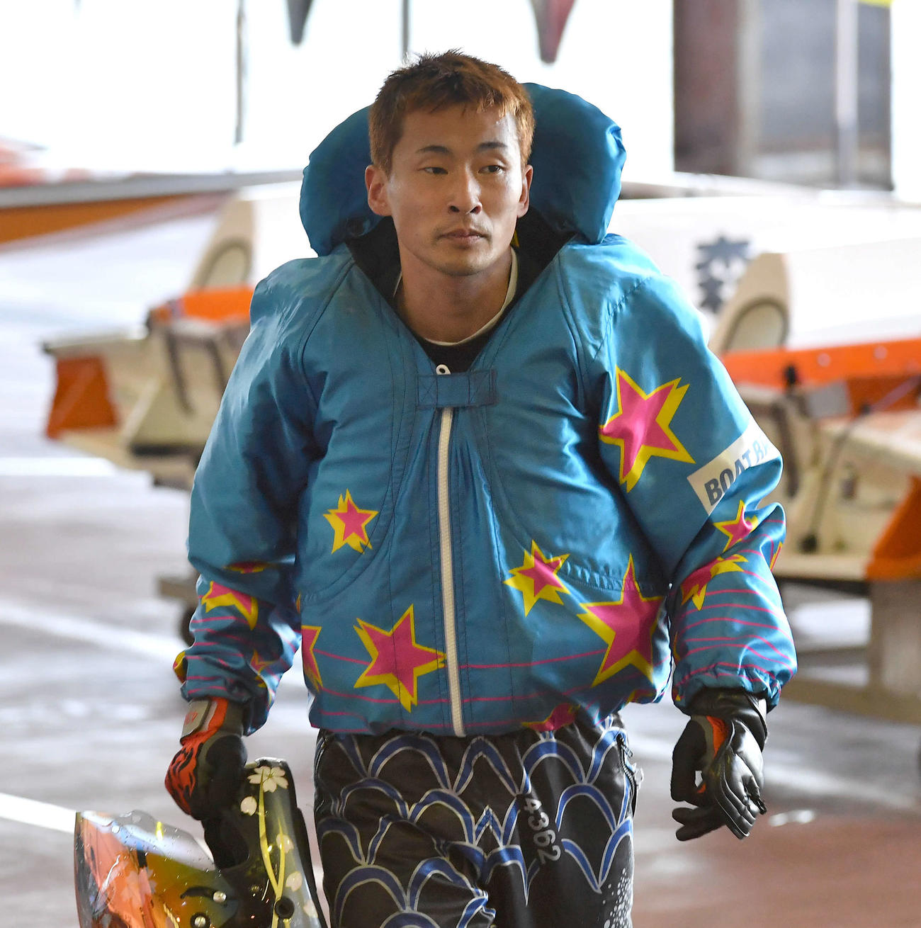 G2モーターボート大賞4日目　12Rを終えて引き揚げる4362土屋智則（撮影・岩下翔太）