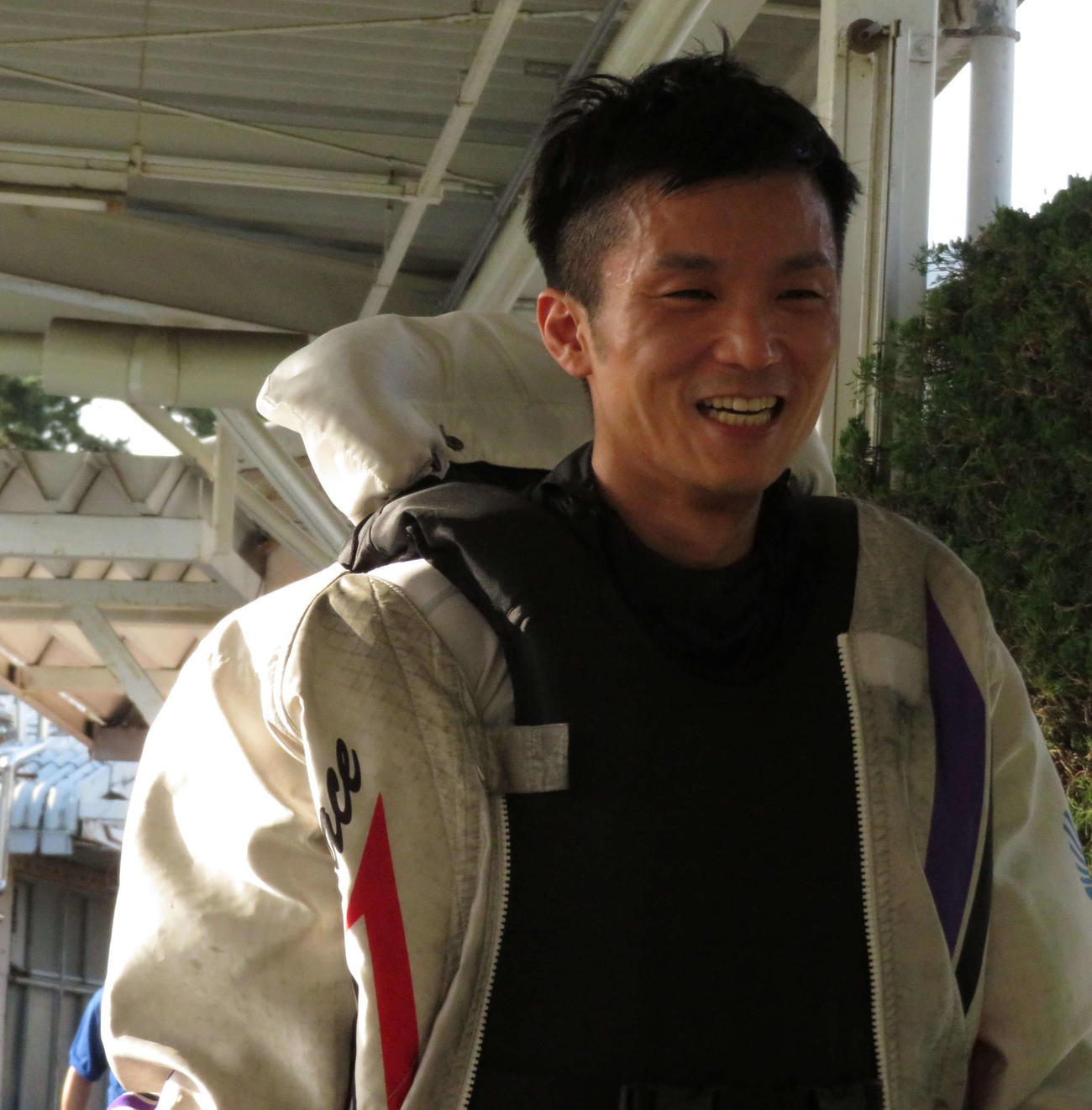 坂元浩仁は完全な伸び型。差しが基本の2枠でまくりに出るか。（撮影・古村亮）