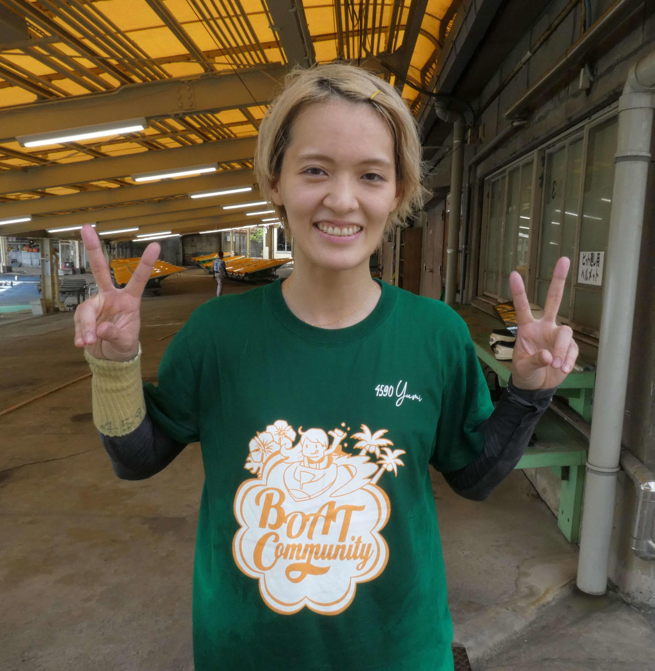ヘアードネーションをした渡辺優美が優出を目指す（撮影・前原一樹）
