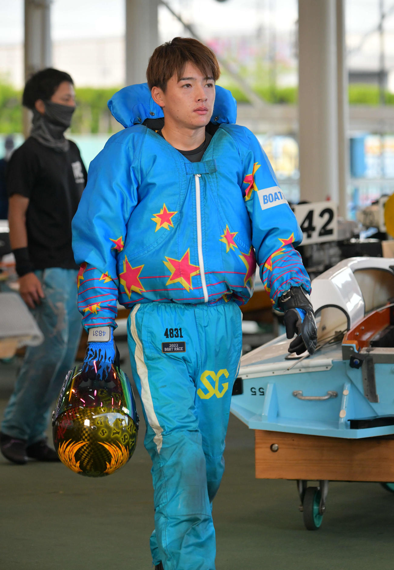 羽野直也は4枠で優出。巧みなハンドルで圏内をにぎわす（撮影・土居恒久）