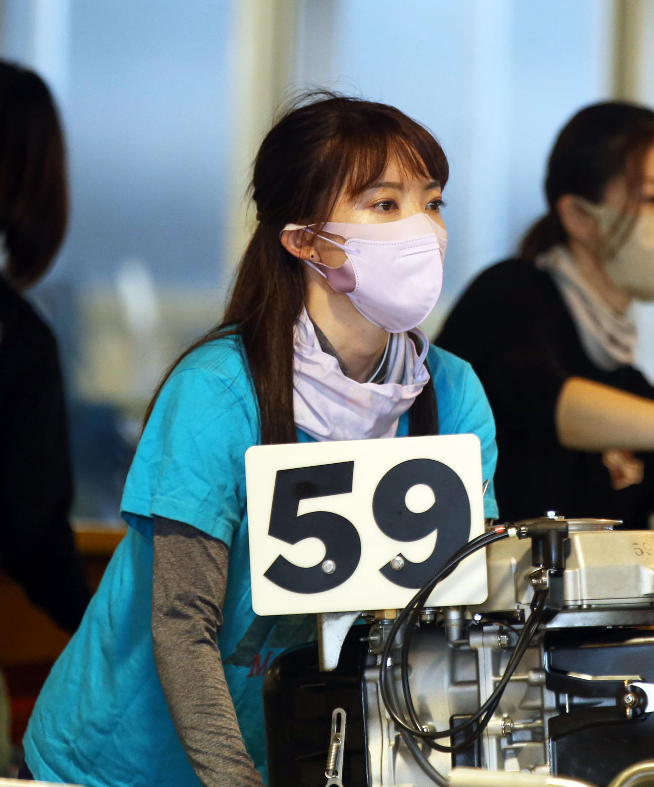 注目エンジン59号機を引き当てた中村かなえ（撮影・屋方直哉）
