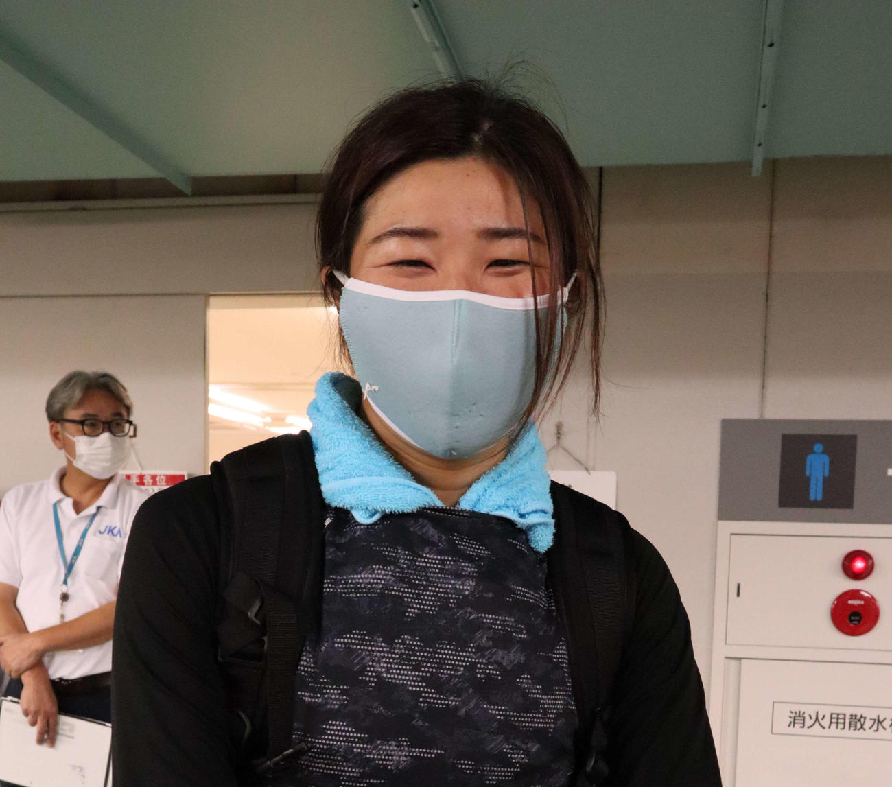 腰痛も癒えた宮安利紗は久々の決勝進出に笑顔を見せる（撮影・音無剛）