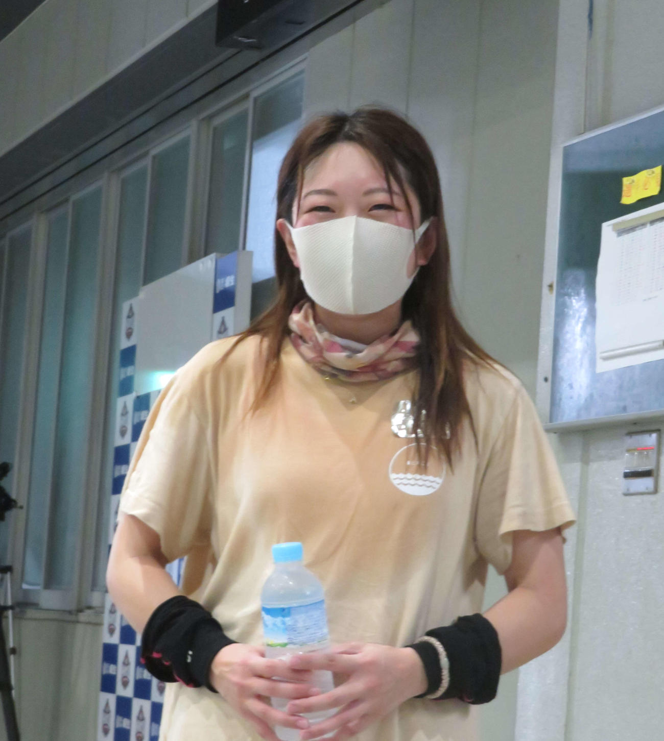 初日7Rの1着発進に笑顔の松本晶恵