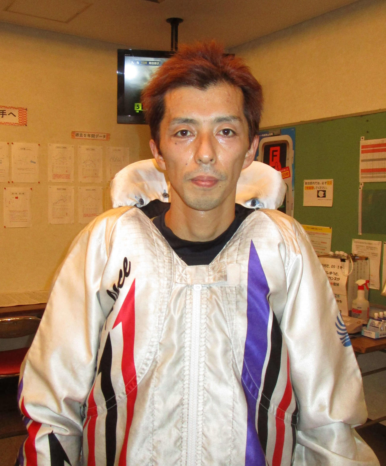 オール3連対で優出。丸亀初Vを狙う上村純一（撮影・安井雅彦）