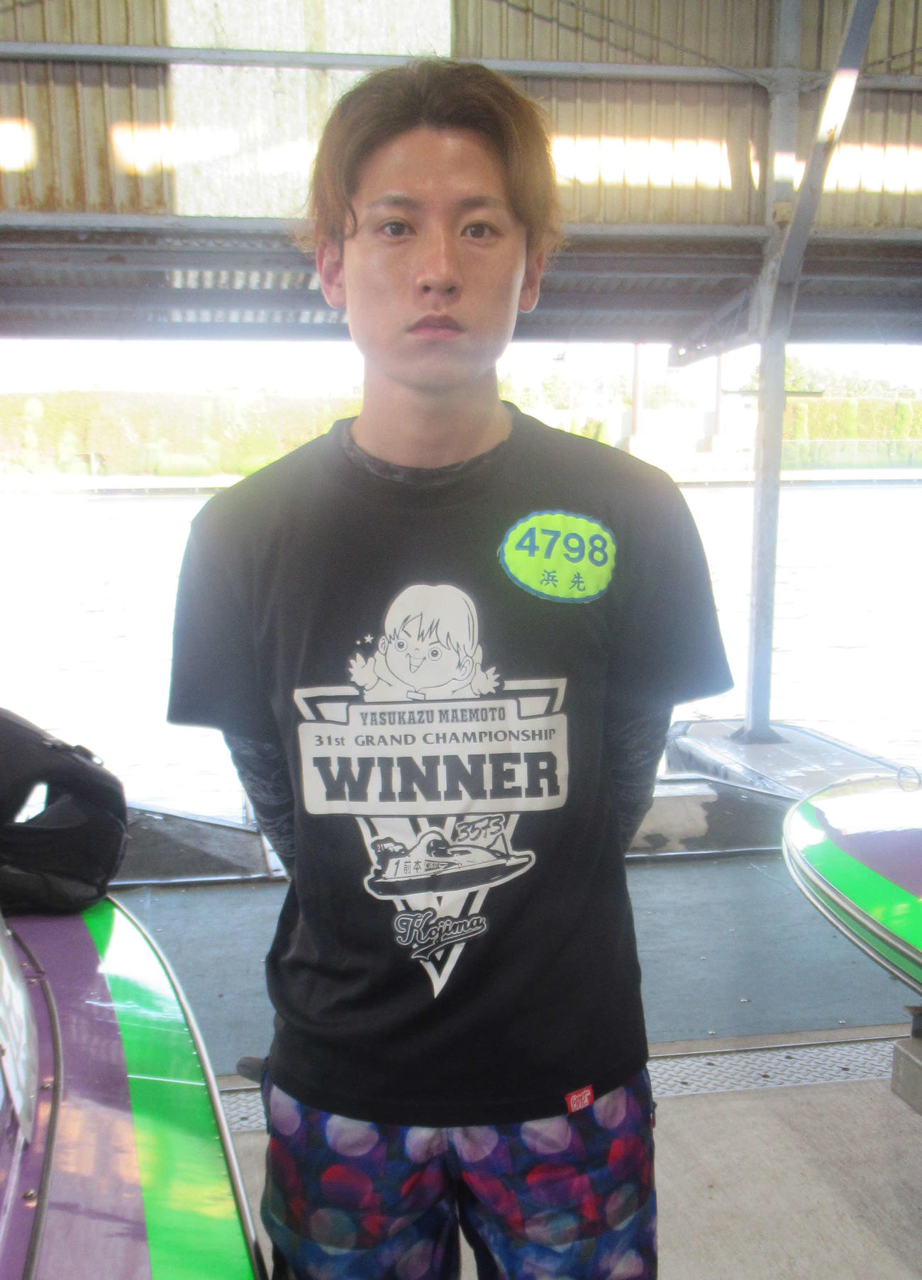 優出一番乗りを決めた浜先真範（撮影・奈島宏樹）
