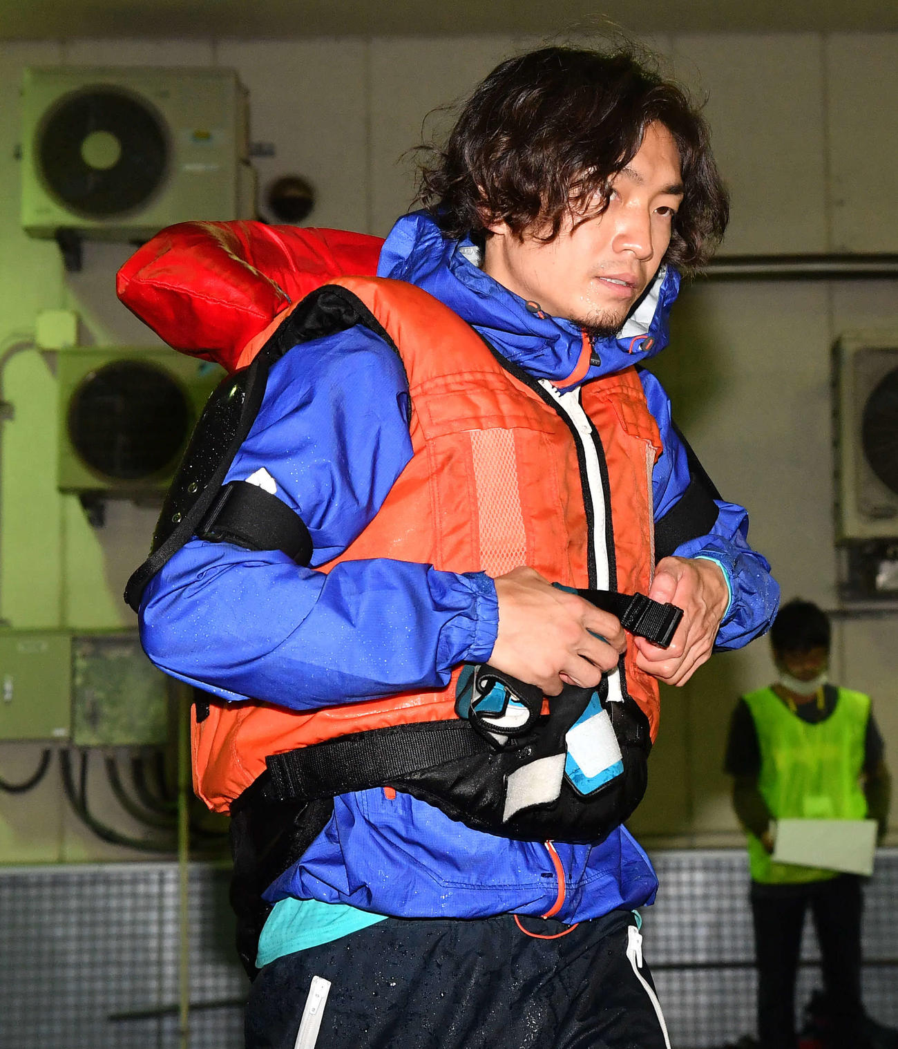 ファン感謝3Daysボートレースバトルトーナメント前検　スタート特訓を終えて引き揚げる野口勝弘（撮影・岩下翔太）
