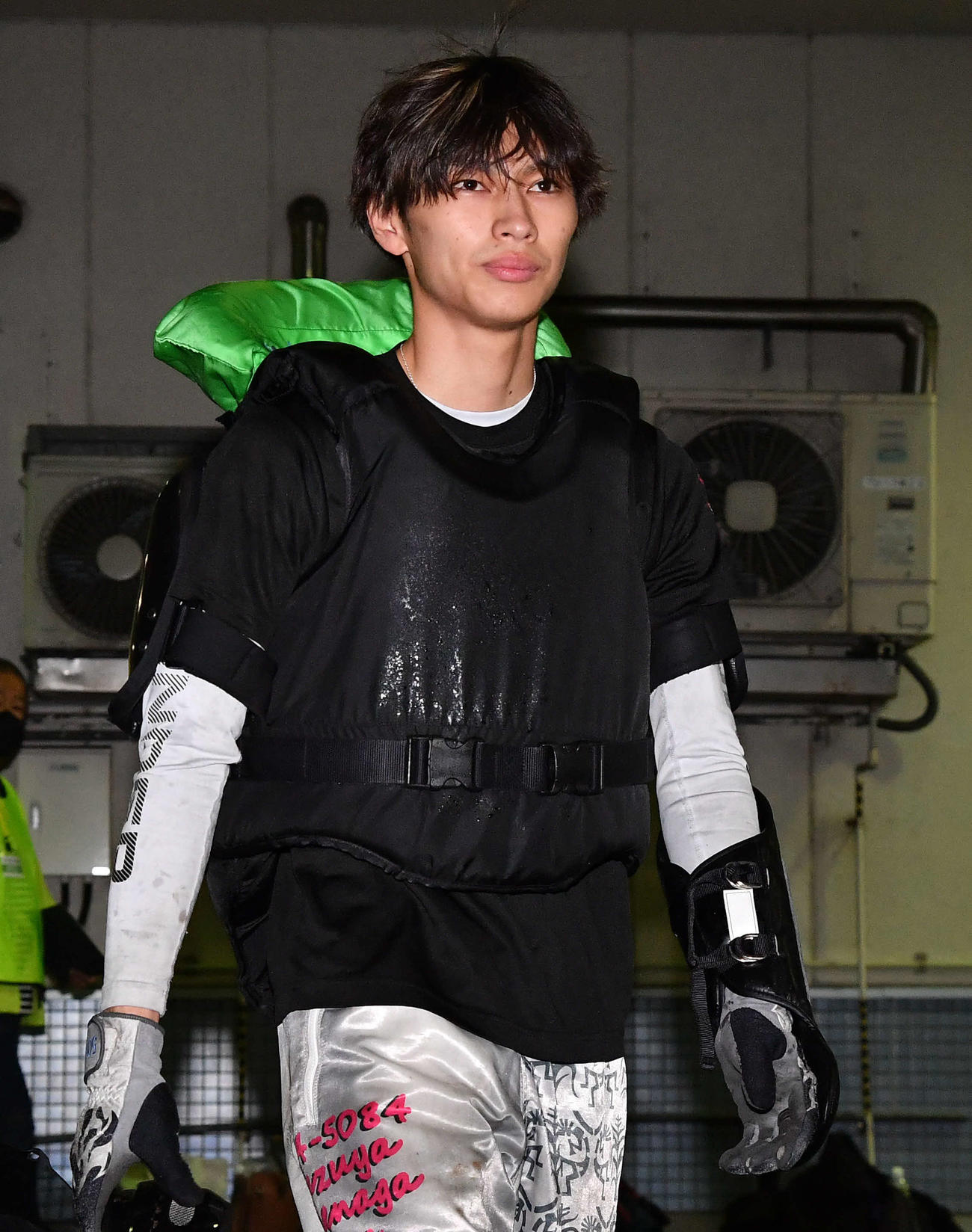 ファン感謝3Daysボートレースバトルトーナメント前検　スタート特訓を終えて引き揚げる末永和也（撮影・岩下翔太）
