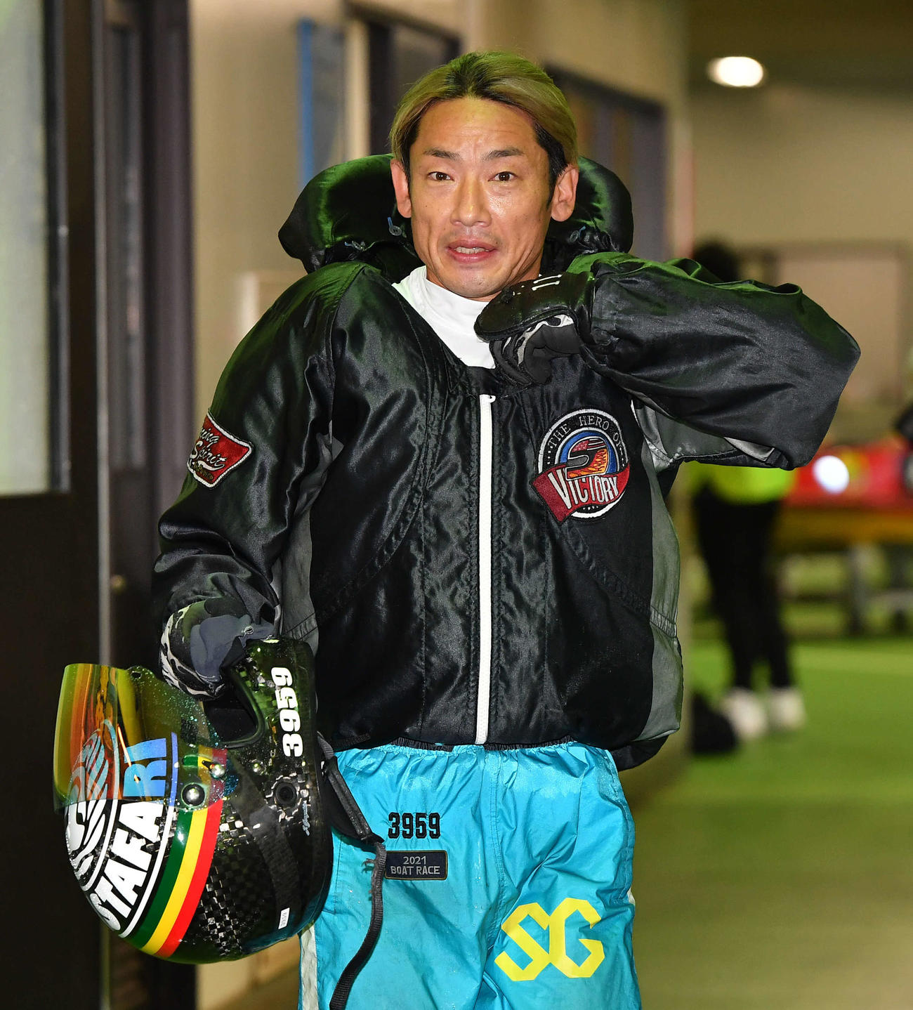 ファン感謝3Daysボートレースバトルトーナメント2日目　5R、1着の3959坪井康晴（撮影・岩下翔太）