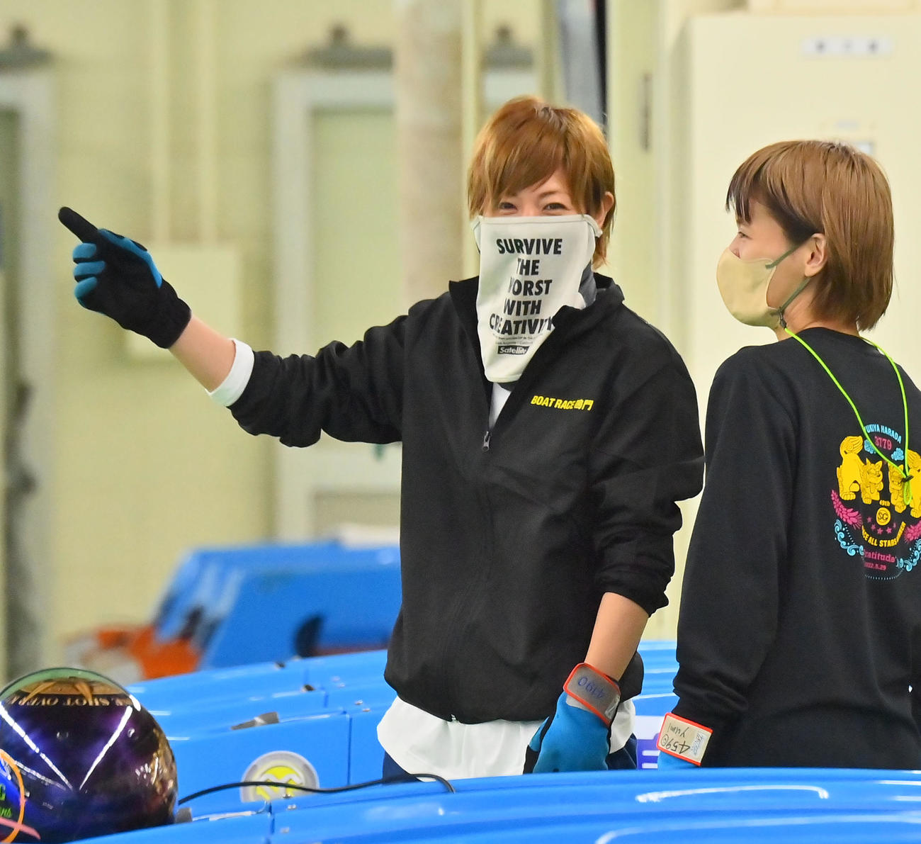 山口剛からのアドバイスを生かして3着と好走した長嶋万記（左）