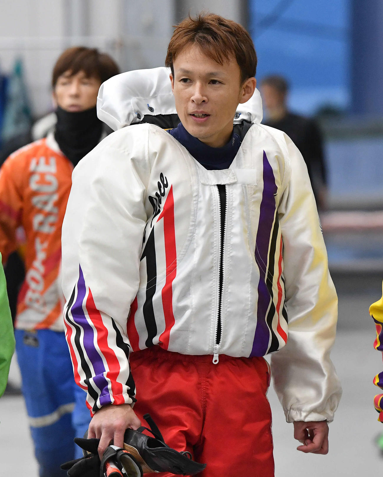 SG第37回グランプリ4日目　6Rを終えて引き揚げる4445宮地元輝（撮影・岩下翔太）