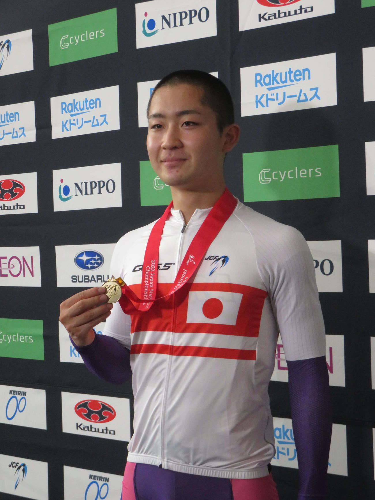 ジュニアの男子スプリントを制した山崎歩夢（2022年8月26日撮影）